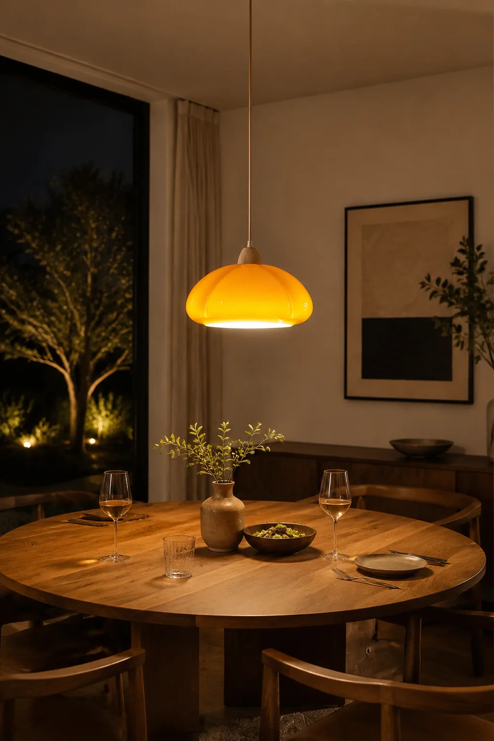 Vintage Glass Pumpkin Pendant Light - Lumpaz