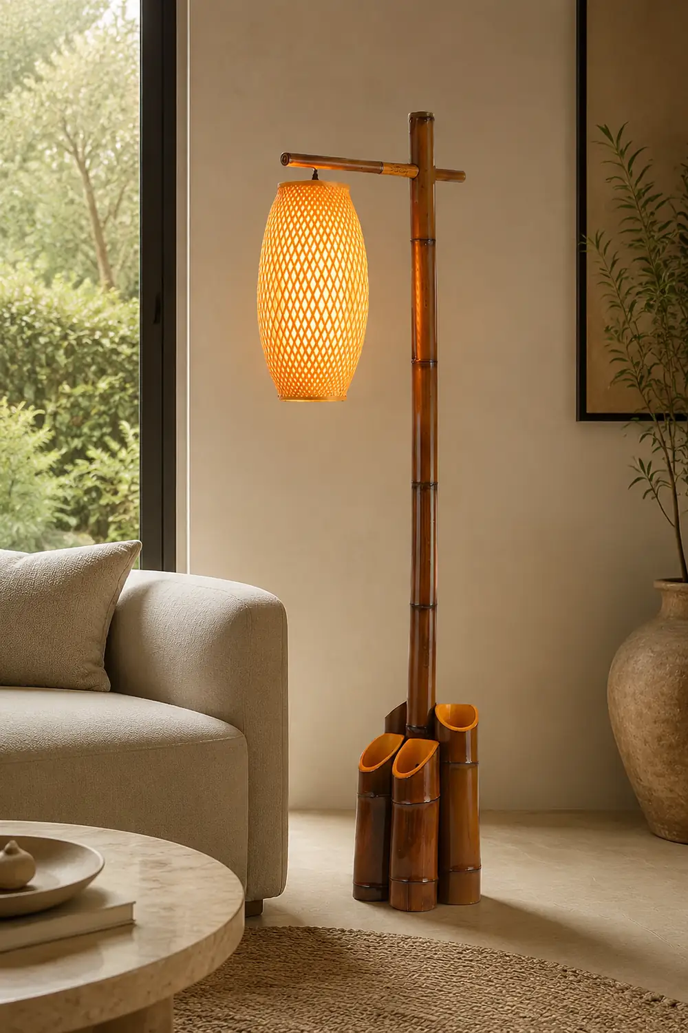 Zen Bamboo Tube Floor Lamp - Lumpaz
