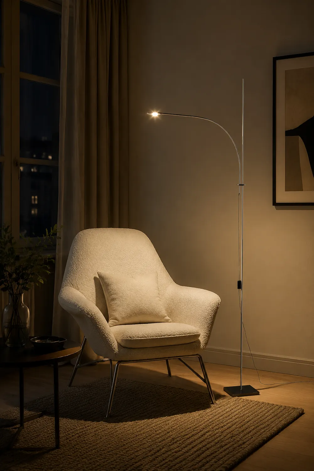 Metal Body Graceful Floor Lamp - Lumpaz