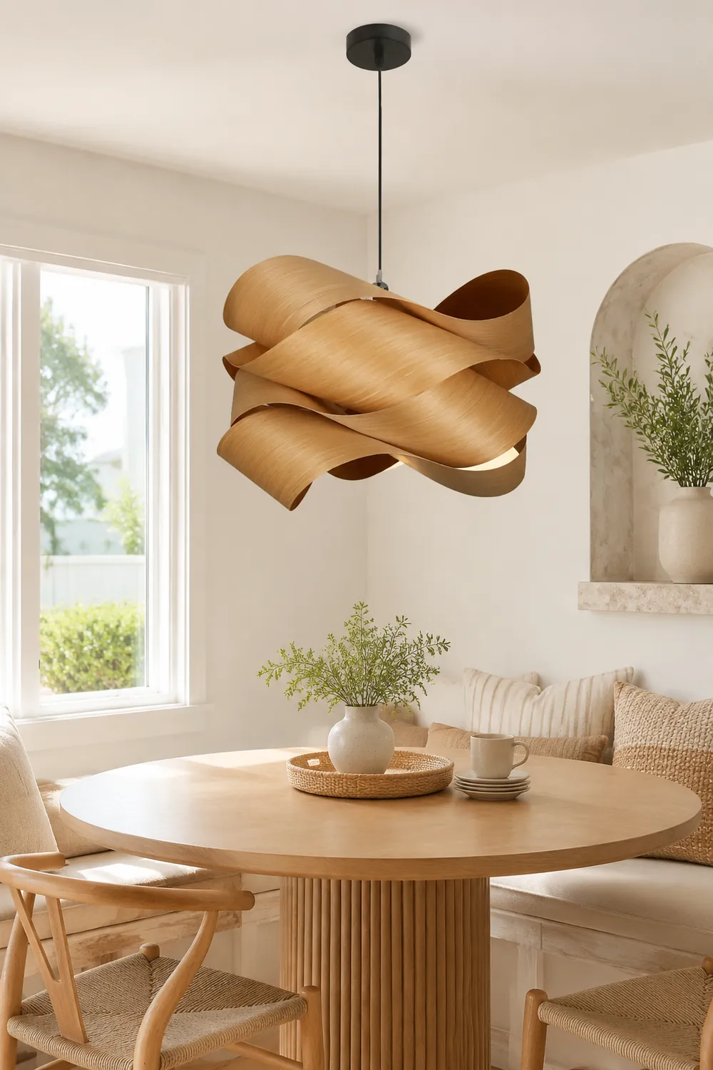Modern Irregular Wood Pendant Light For Kitchen - Lumpaz