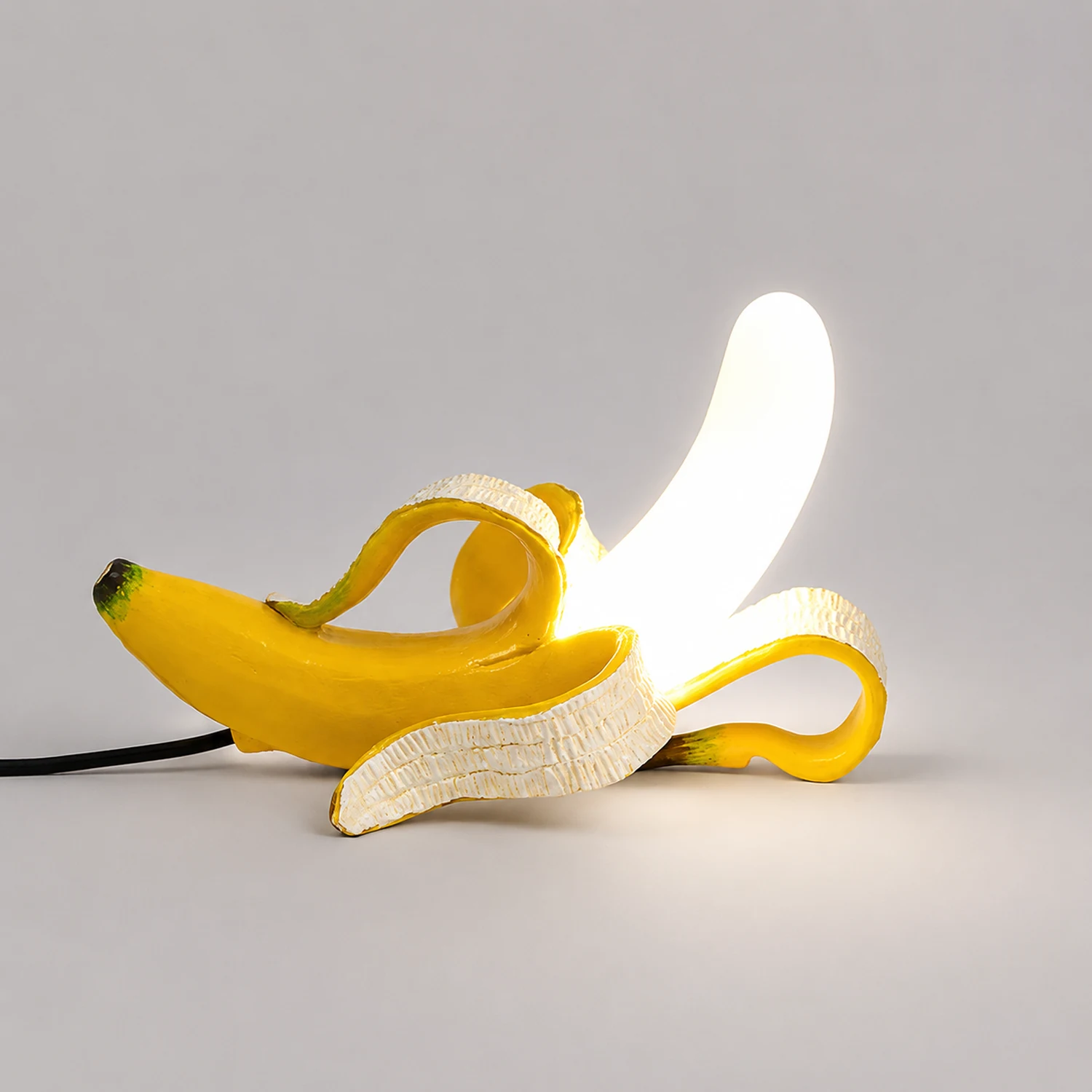 Celesta Creative Banana Resin/Glass Table Lamp, Yellow/Gold - Lumpaz