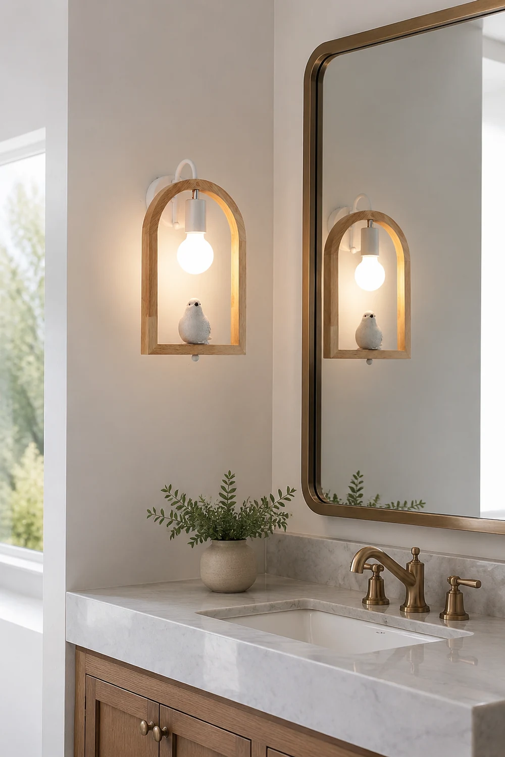 Wood Bird Resin Wall Light - Lumpaz