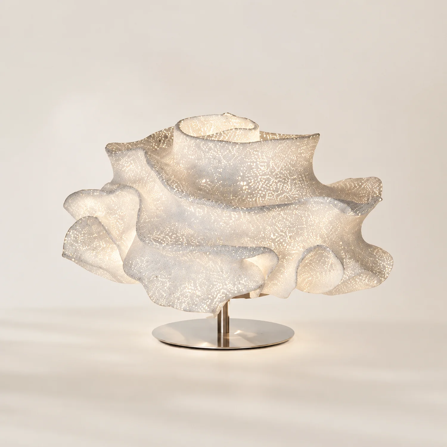 Renée Modern Tischlampe Blume, Silber, Wohnzimmer, Metall - Lumpaz