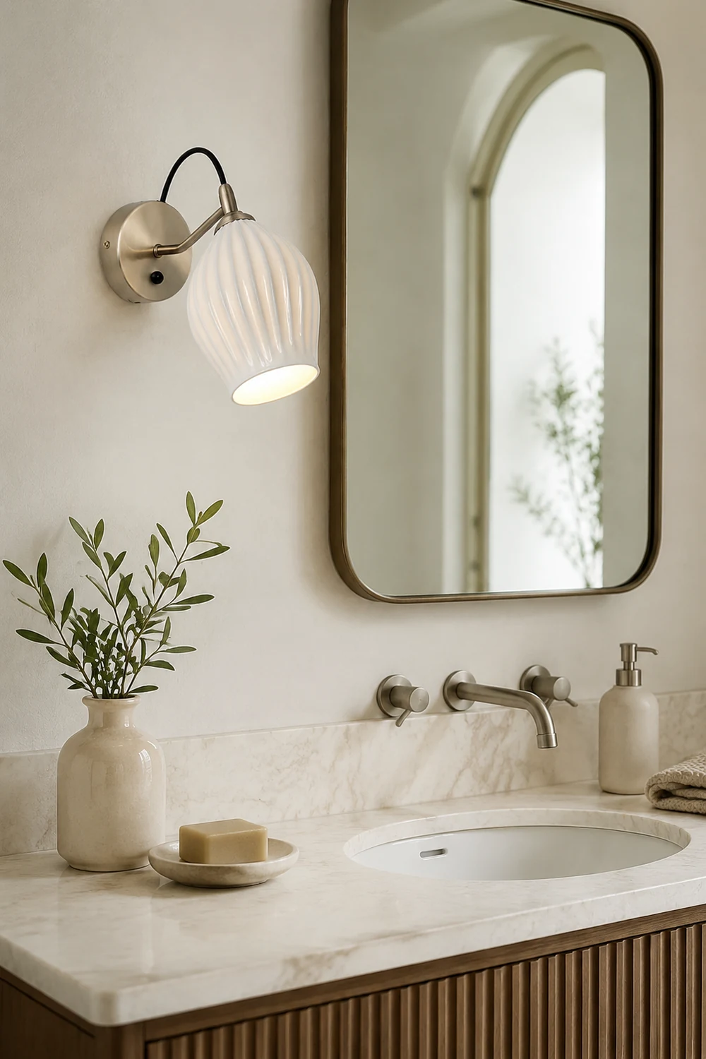 Ceramic Ribbed Wall light - Lumpaz