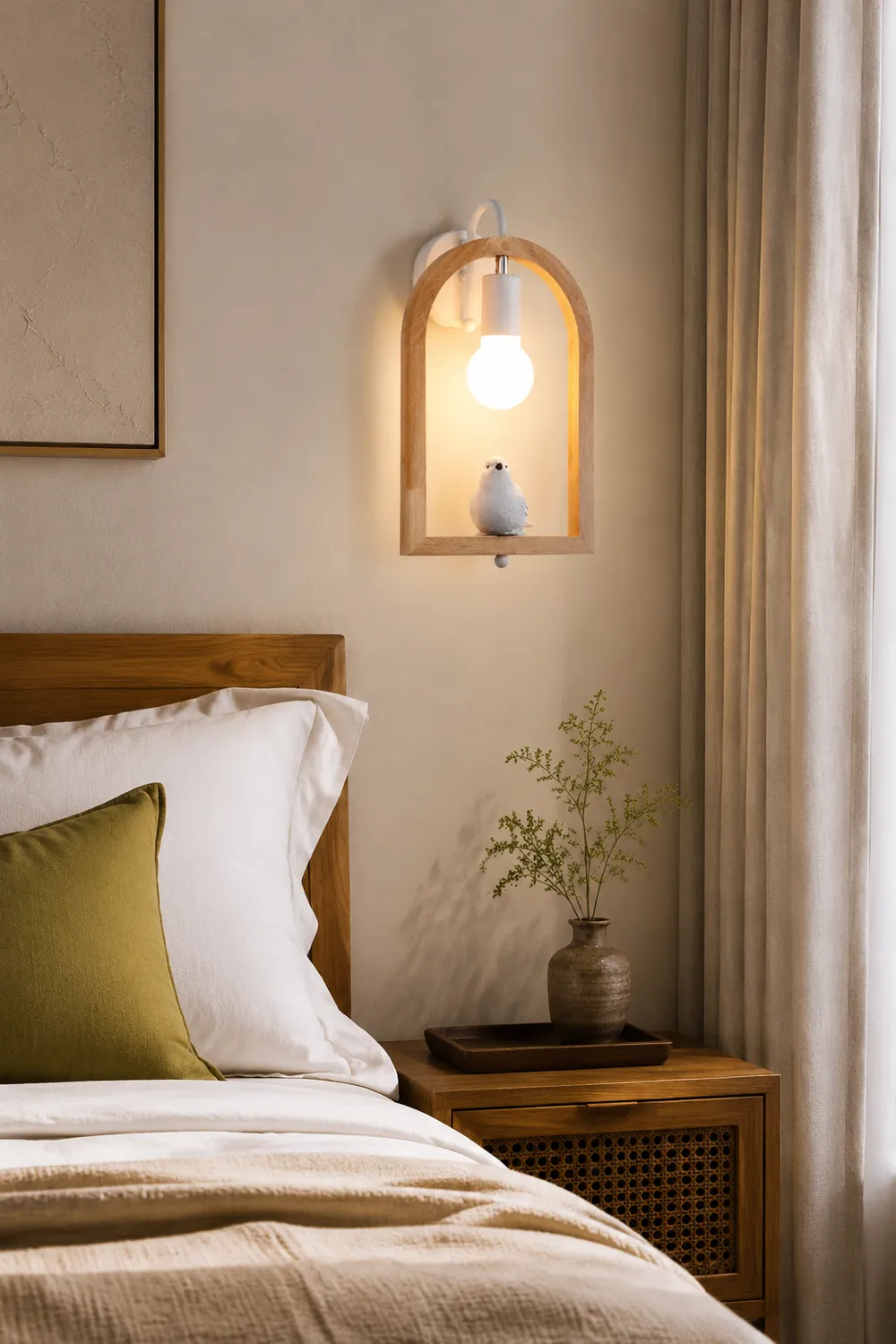 Wood Bird Resin Wall Light - Lumpaz