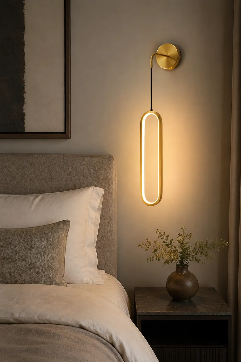 Oval LED Brass Wall Lamp - Lumpaz