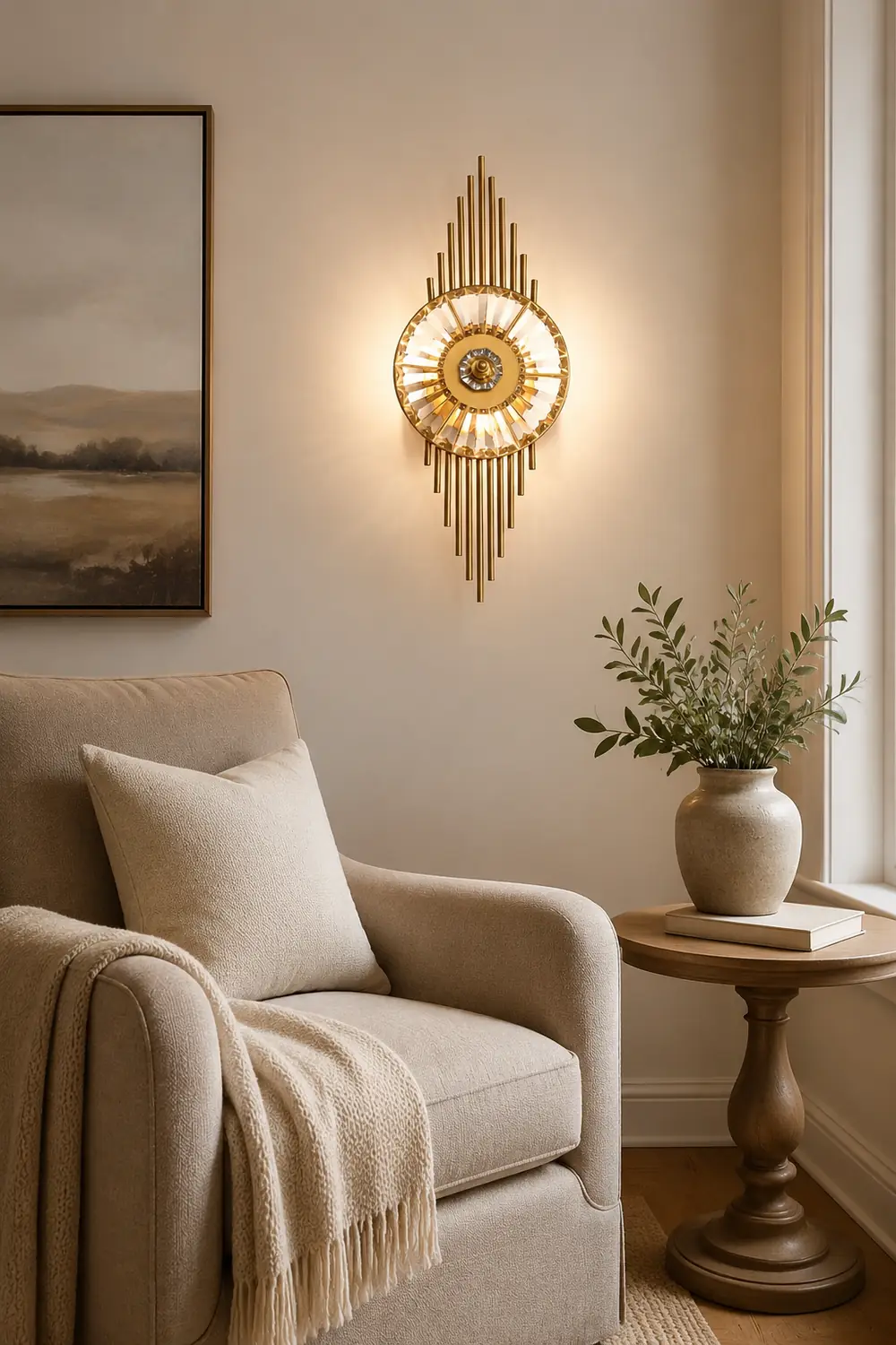 Crystal Gear Gold Wall Light - Lumpaz