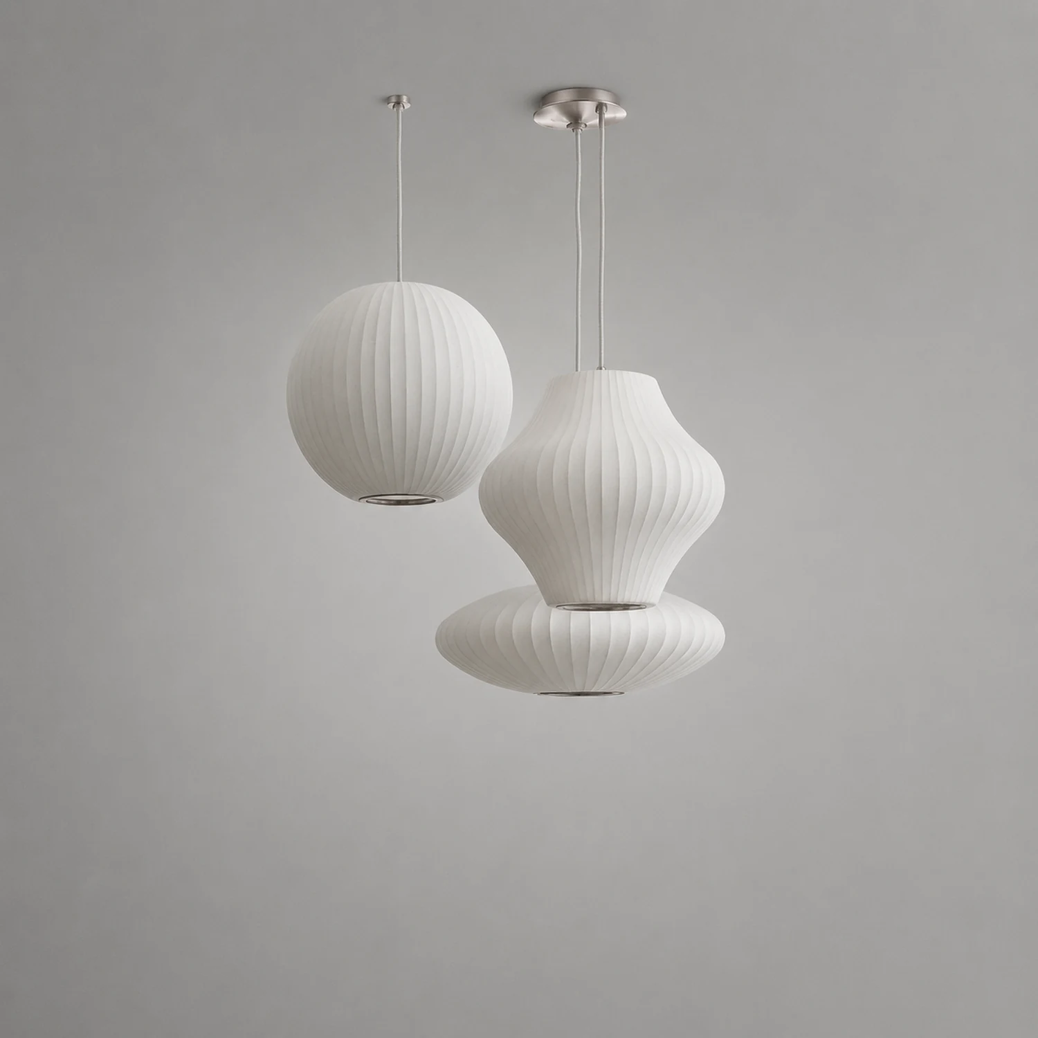 Nordic White Lantern Saucer Pendant Light For Living Room - Lumpaz