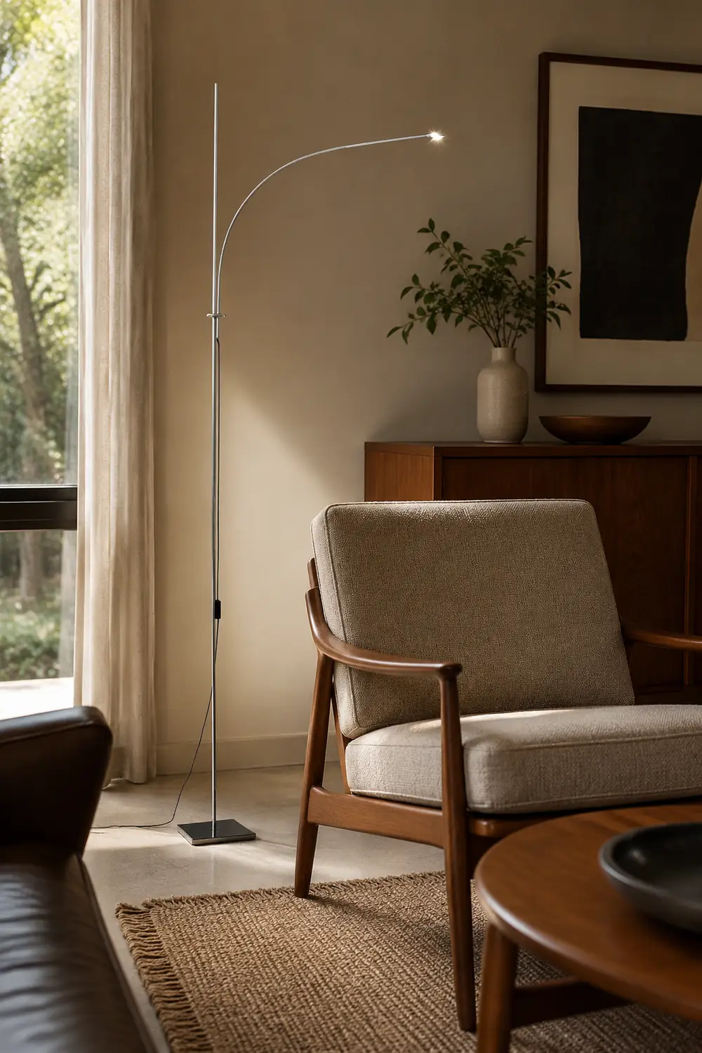 Metal Body Graceful Floor Lamp - Lumpaz