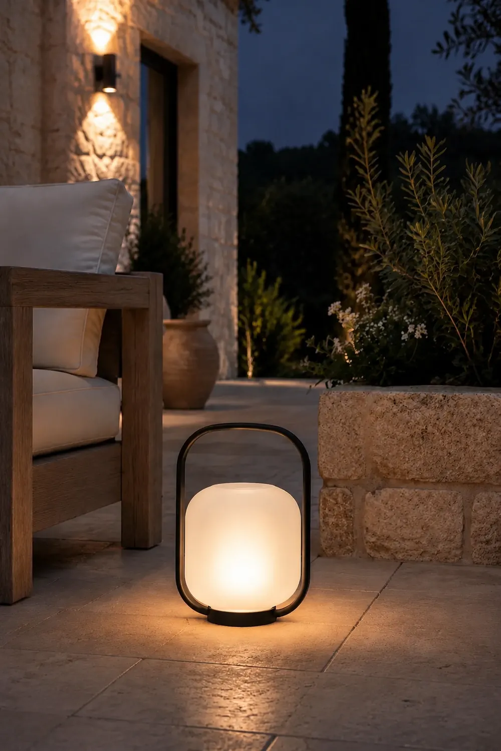 Portable Lantern Outdoor Table Lamp with Solar Panel - Lumpaz