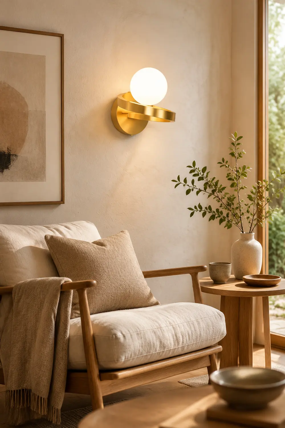 Curved Brass Wall Lamp - Lumpaz