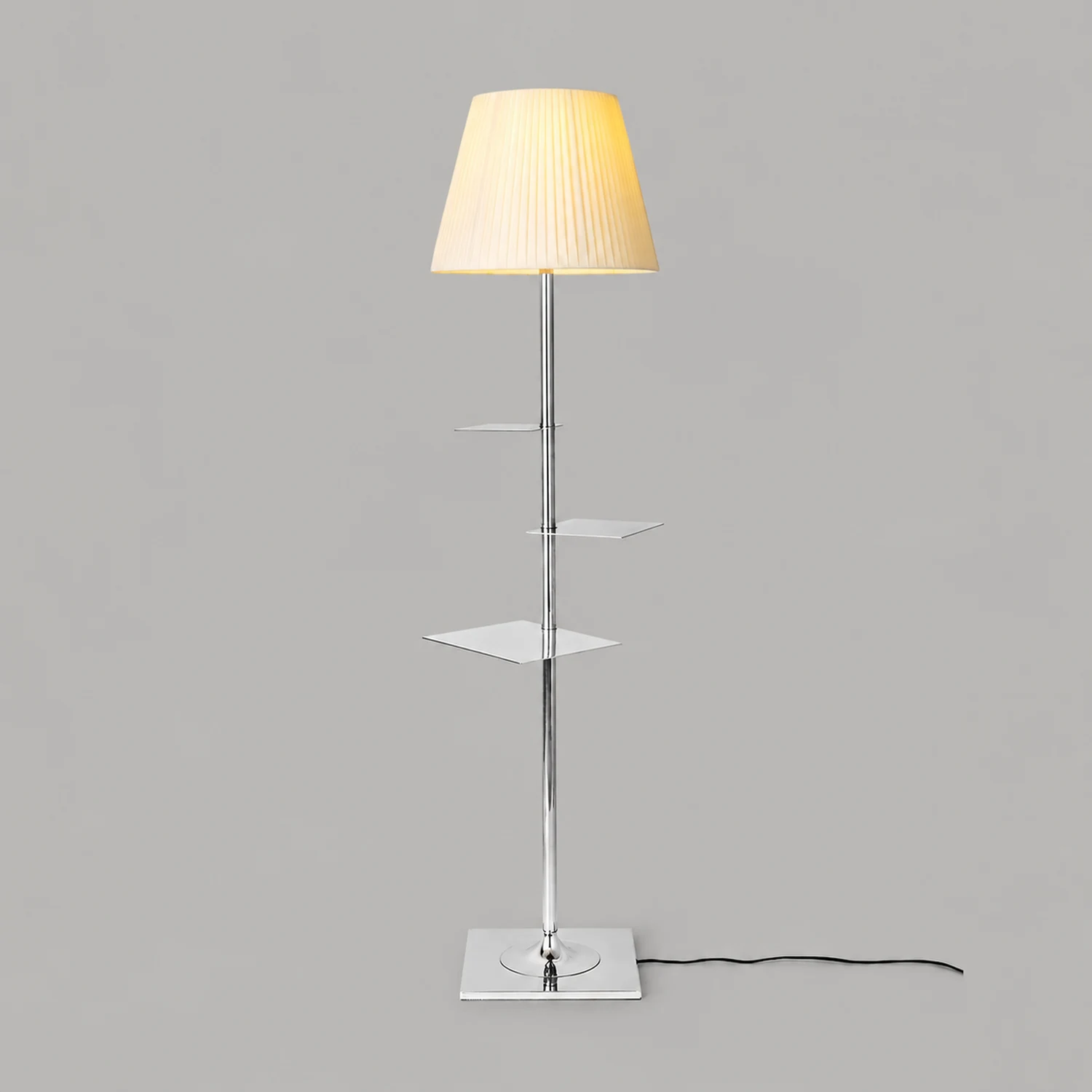 Chrome Prism Side Table Floor Lamp - Lumpaz