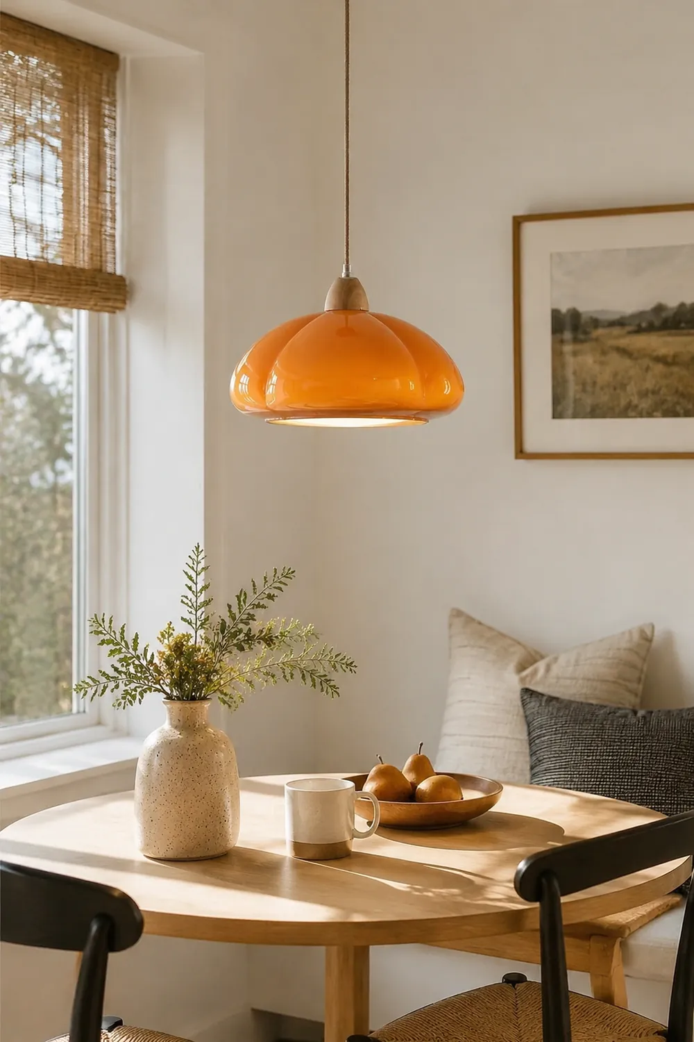 Vintage Glass Pumpkin Pendant Light - Lumpaz