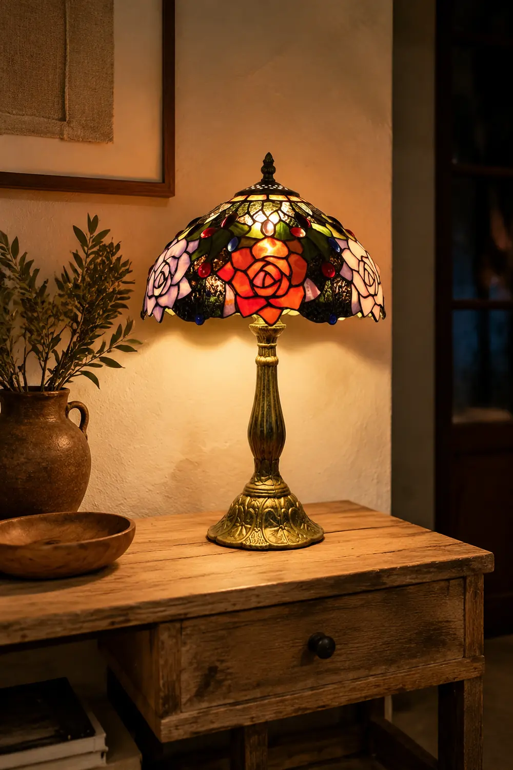 Alessio Design Bunt LED Tischlampe mit Kuppelschirm Wohn/Schlafzimmer Metall&Glas - Lumpaz