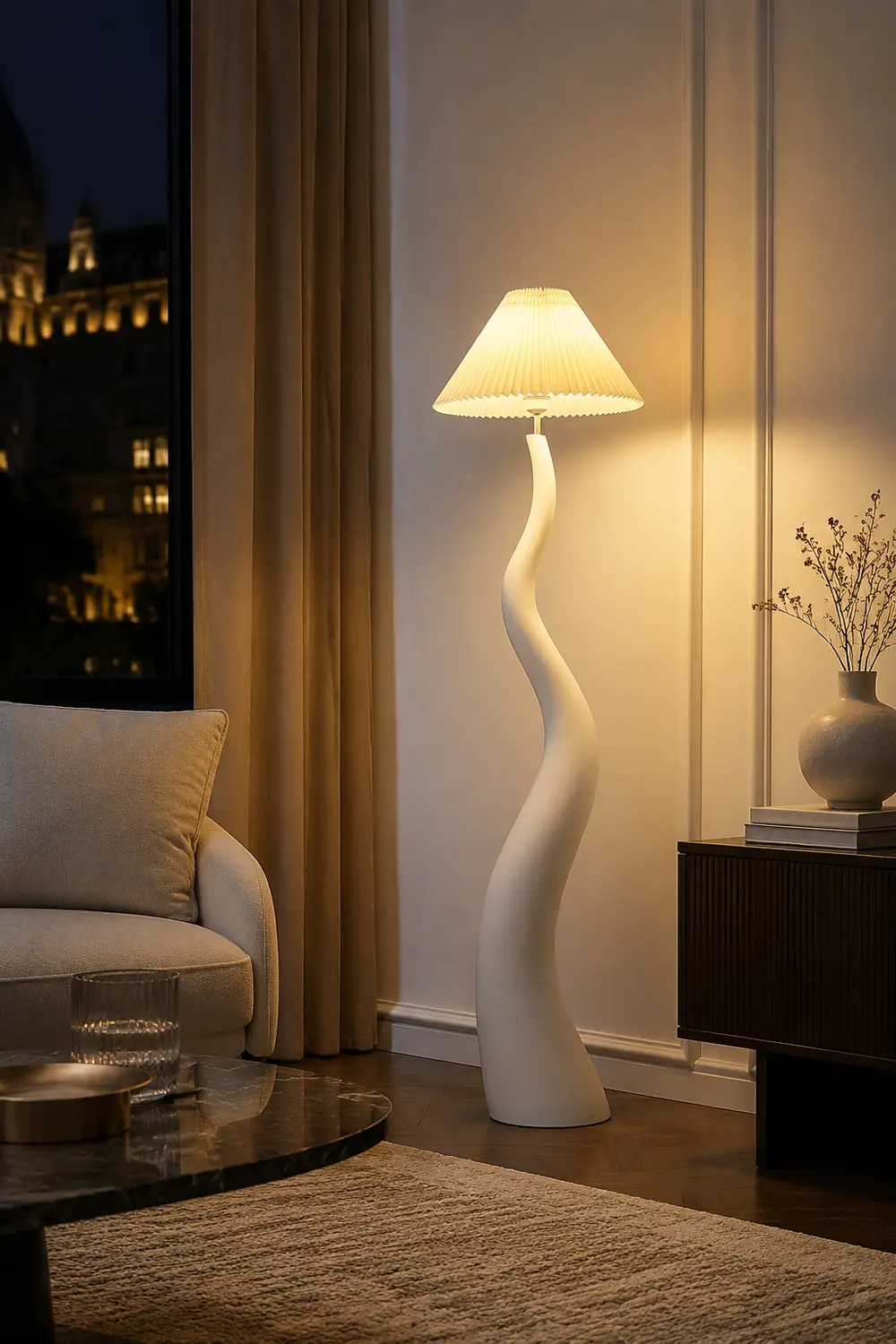 Twisted Pleated Floor Lamp - Lumpaz