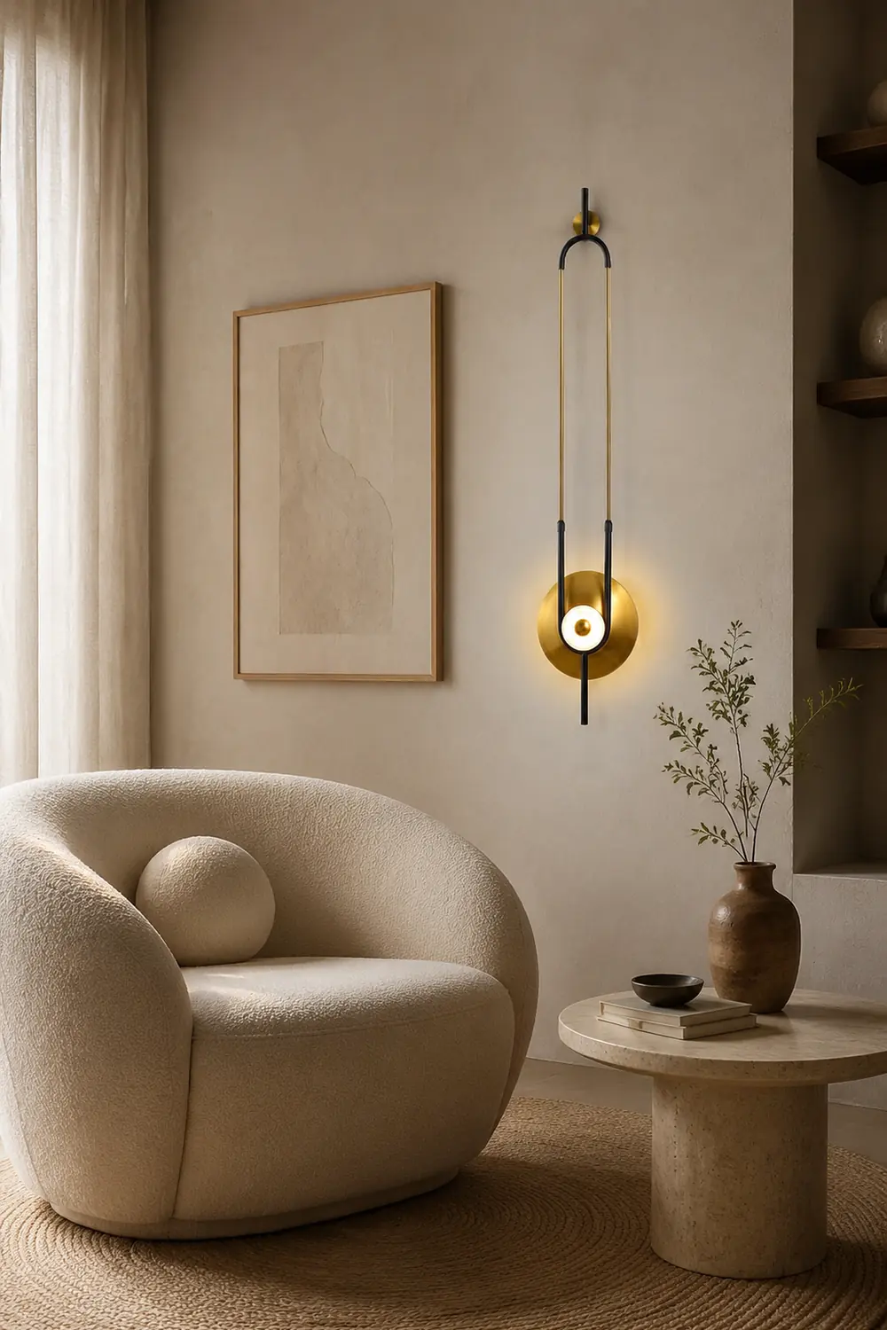 Ellipse Ring Marble Wall Light - Lumpaz