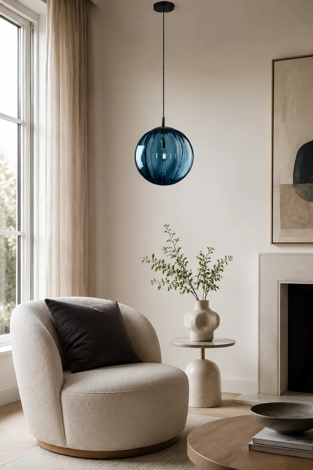 Modern Simple Round Glass Pendant Light - Lumpaz