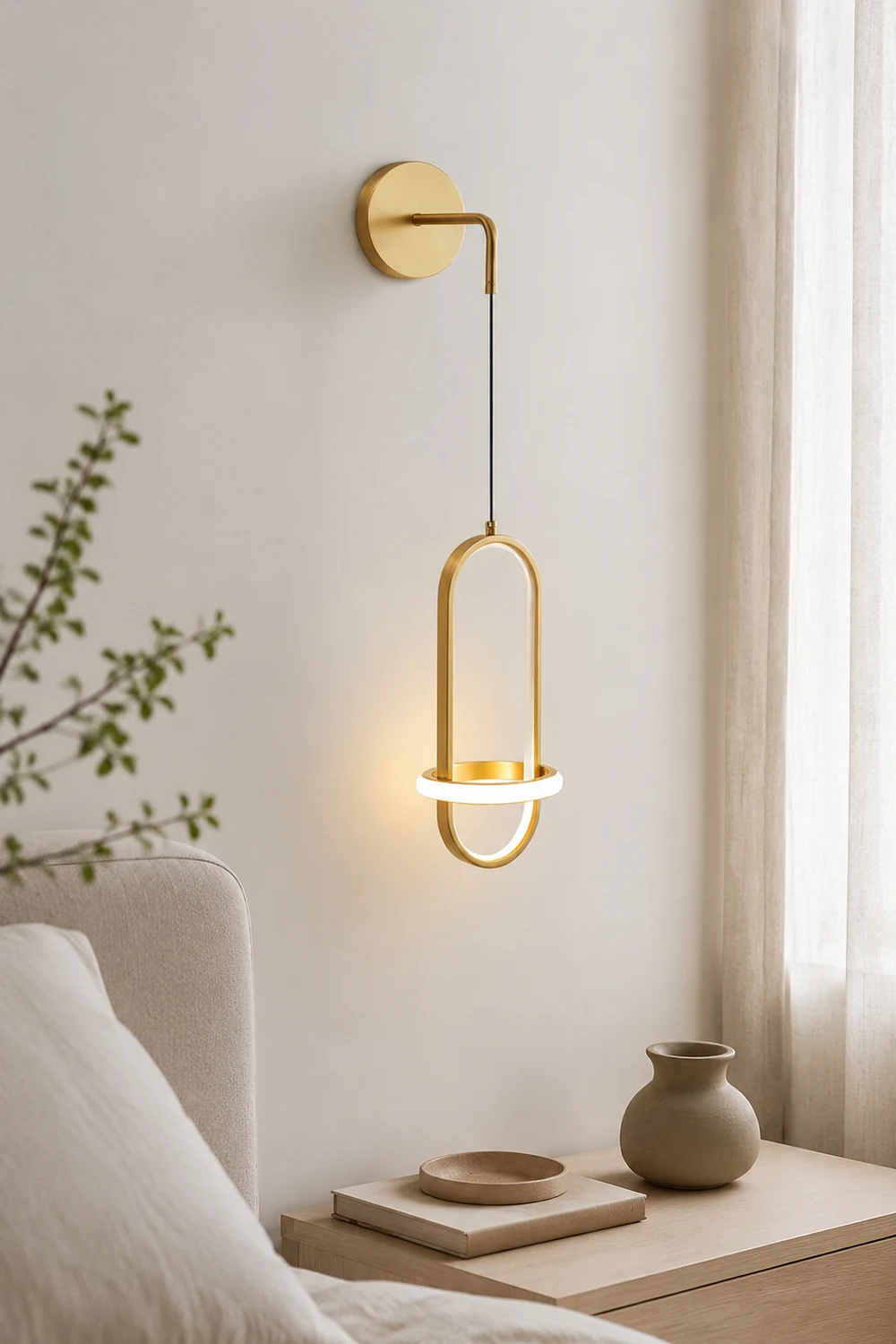Oval Brass Wall Light - Lumpaz
