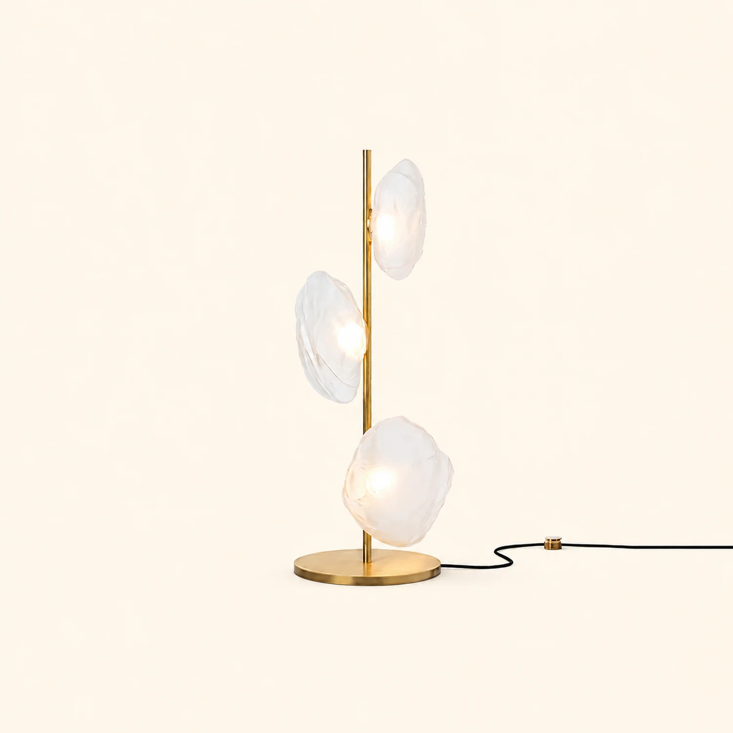 Byres Designer Unregelmäßige Metall/Keramik Tischlampe, Gold/Klar/Grau/Schwarz - Lumpaz