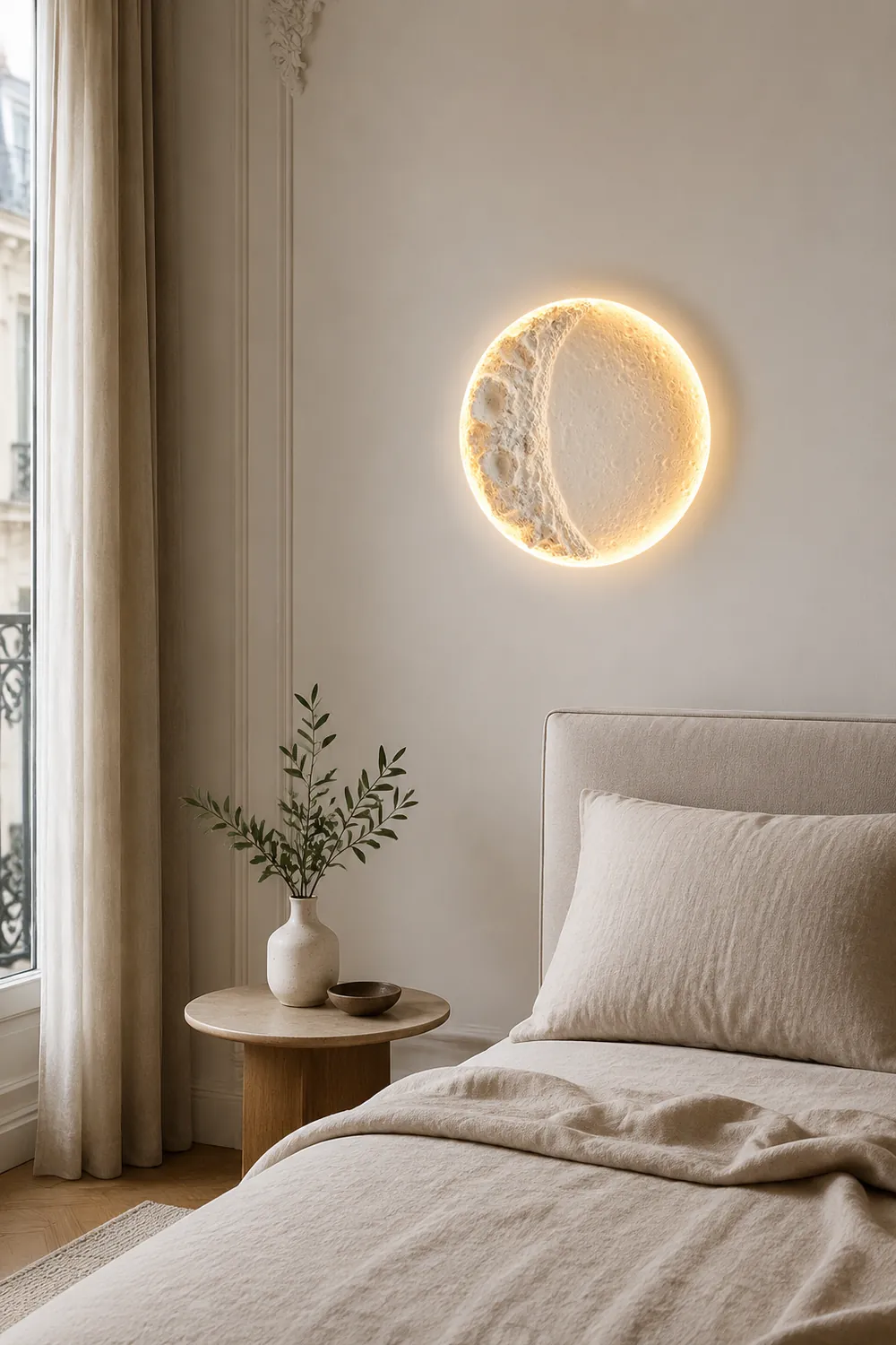 Gypsum Moon Wall Lamp - Lumpaz
