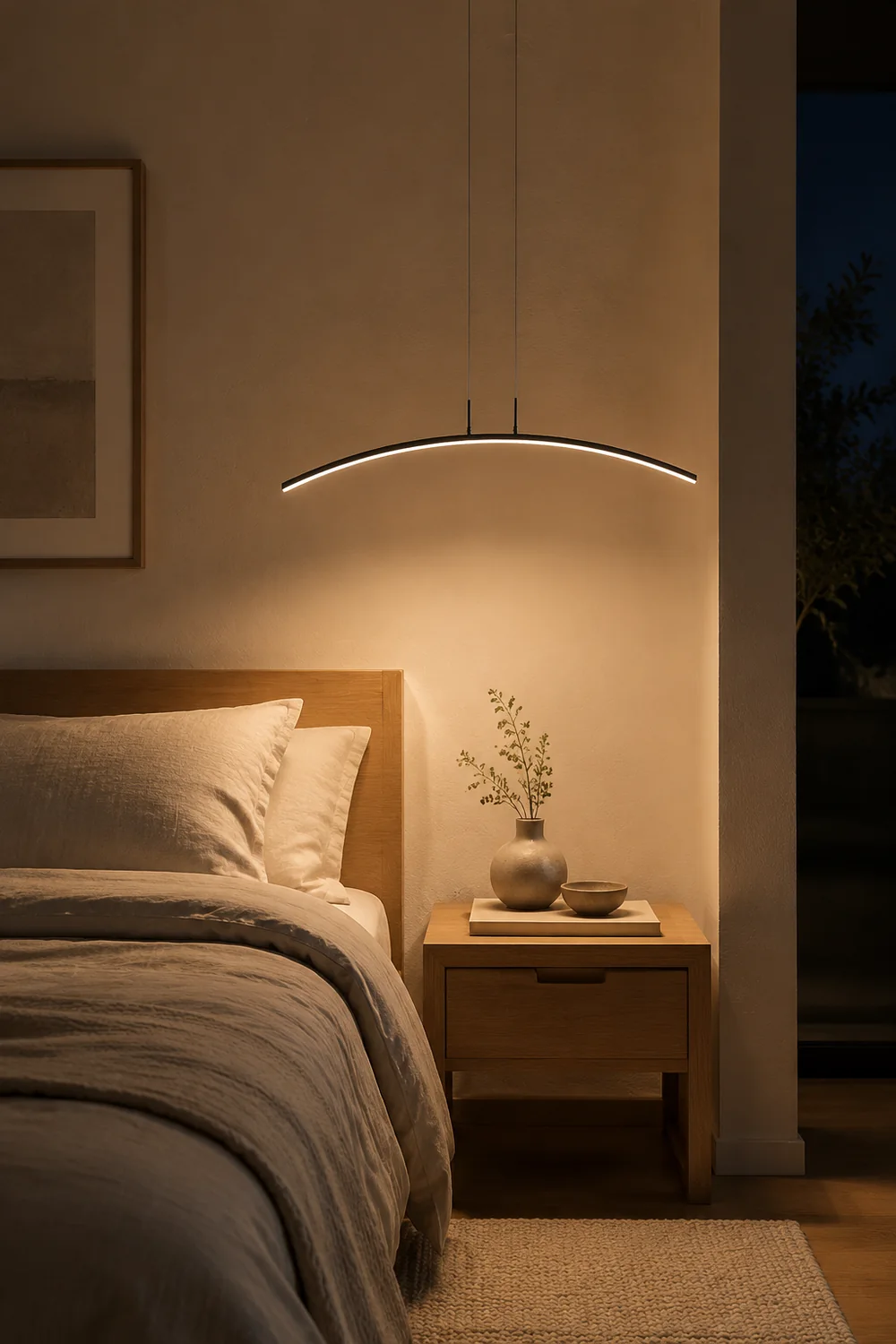 Edge Modern Minimalist Linear LED Pendelleuchte Schwarz/Weiß Esszimmer Metall Dimmbar - Lumpaz