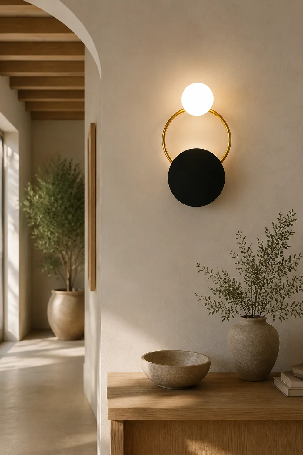 Black Circular Rings Wall Lamp - Lumpaz