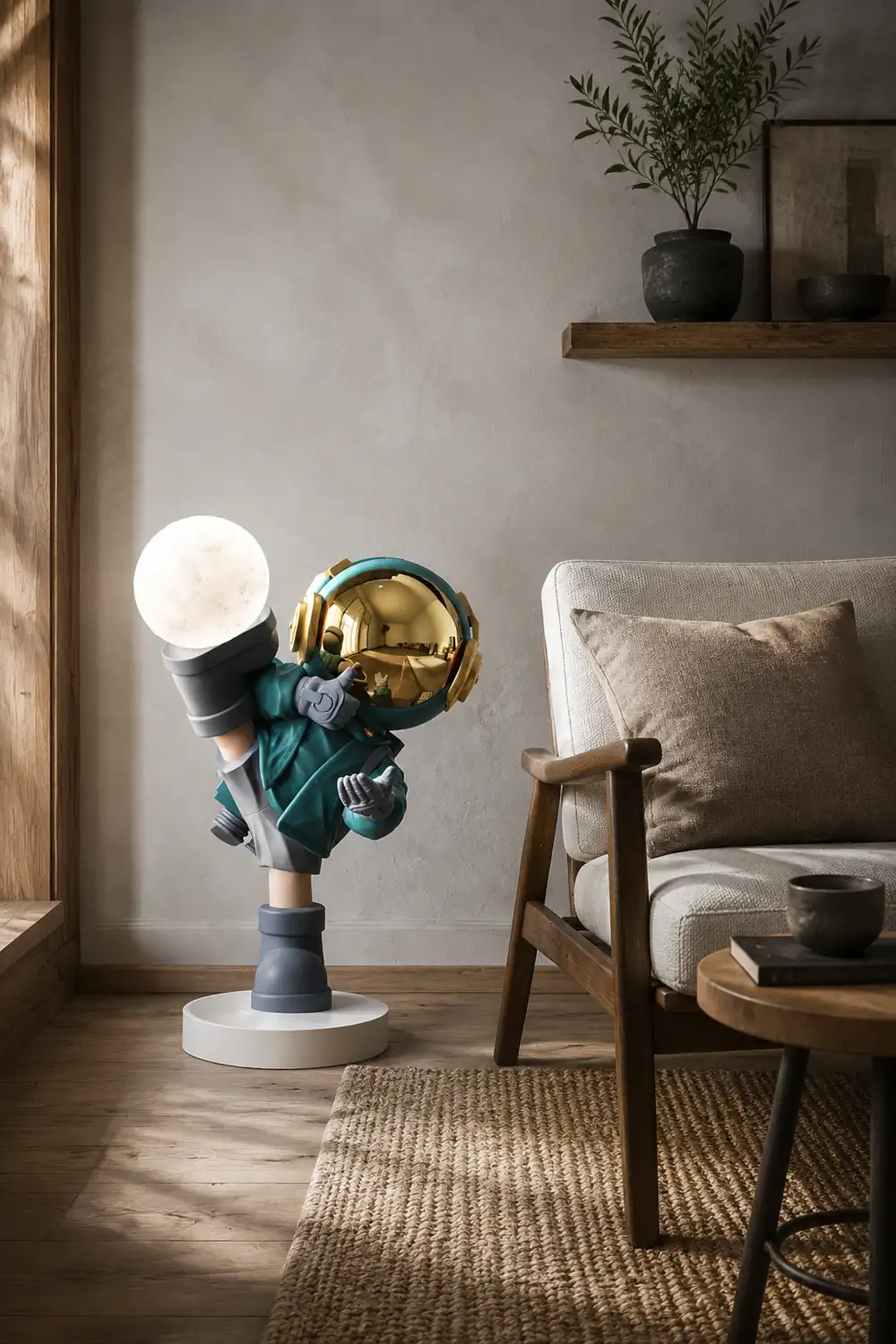 Effort Astronaut Built-in Battery Floor Lamp - Lumpaz