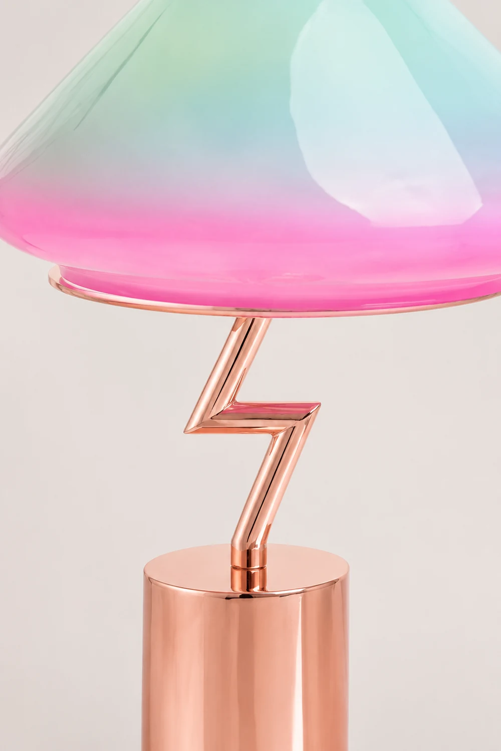 Morandi Modern Cute Mushroom Kinder Glas/Metall Tischlampe, Bunt - Lumpaz