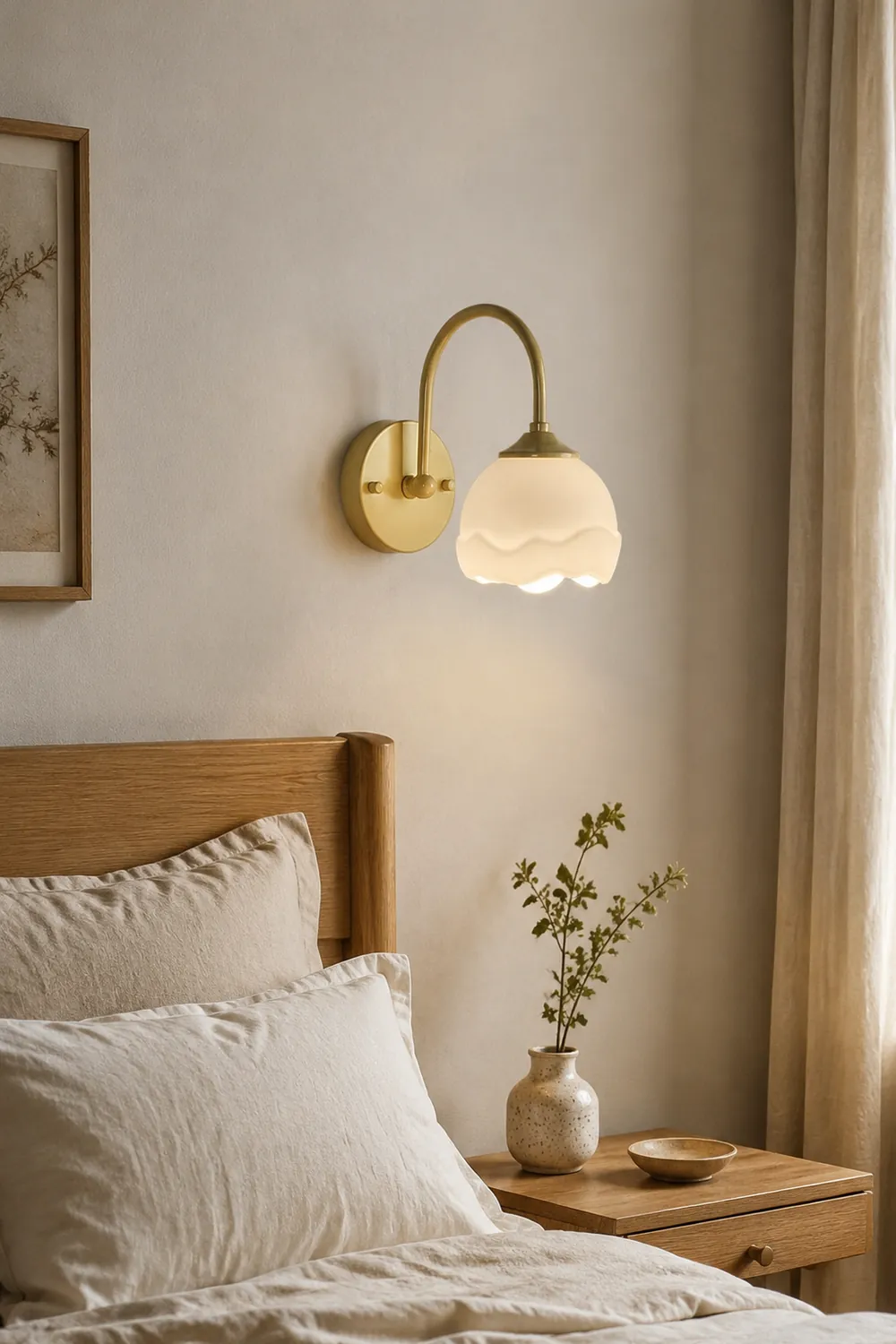 Milk White Floral Wall Lamp - Lumpaz