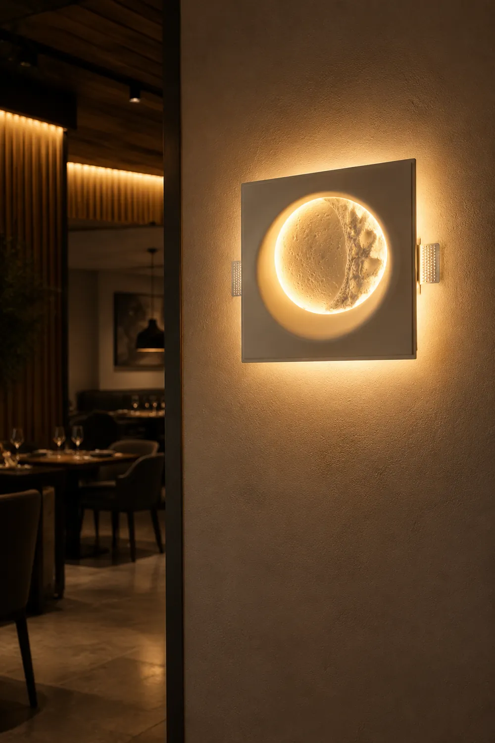 Gypsum Moon Wall Lamp - Lumpaz