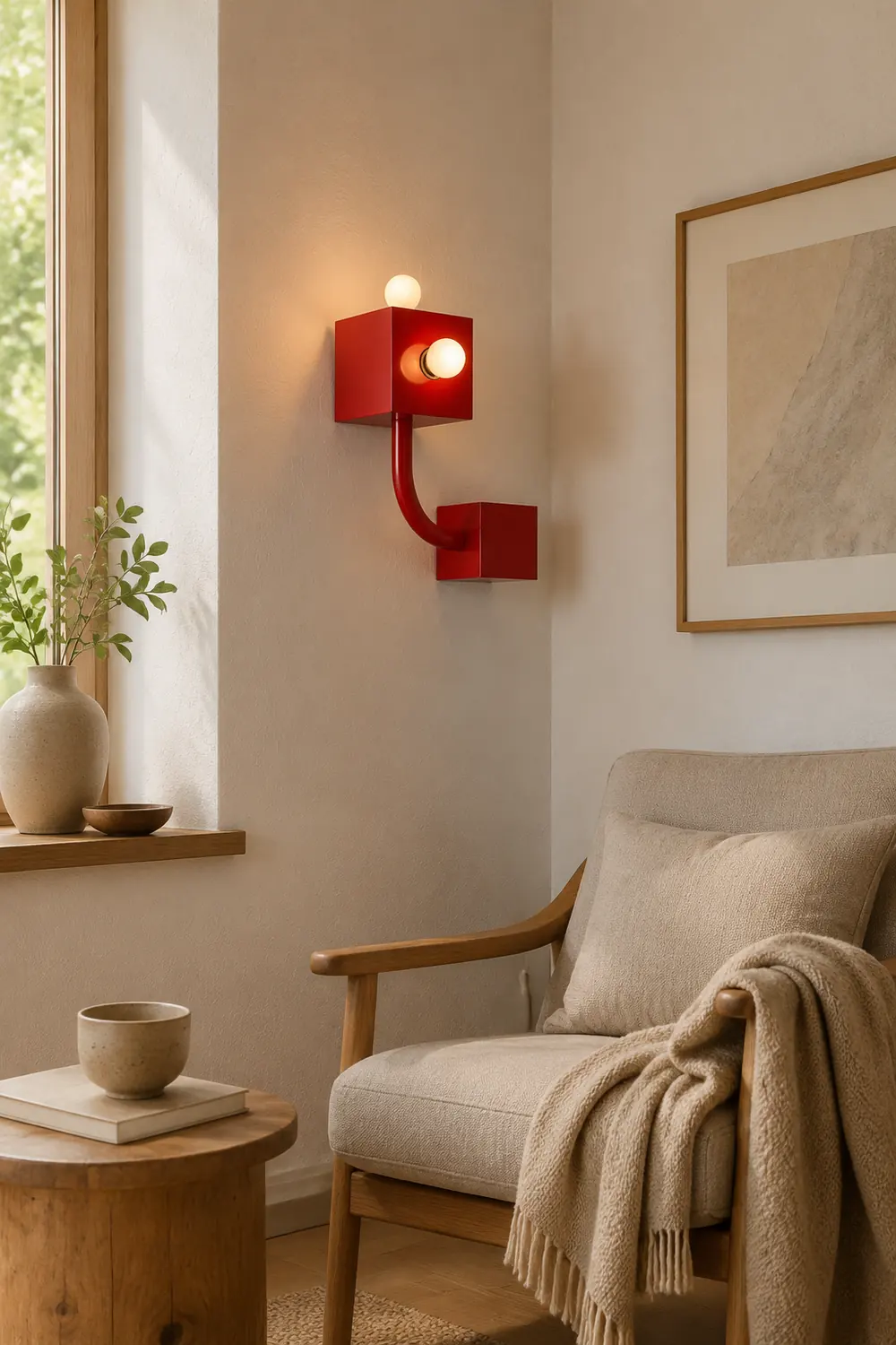 Red Cube Wall Lamp - Lumpaz