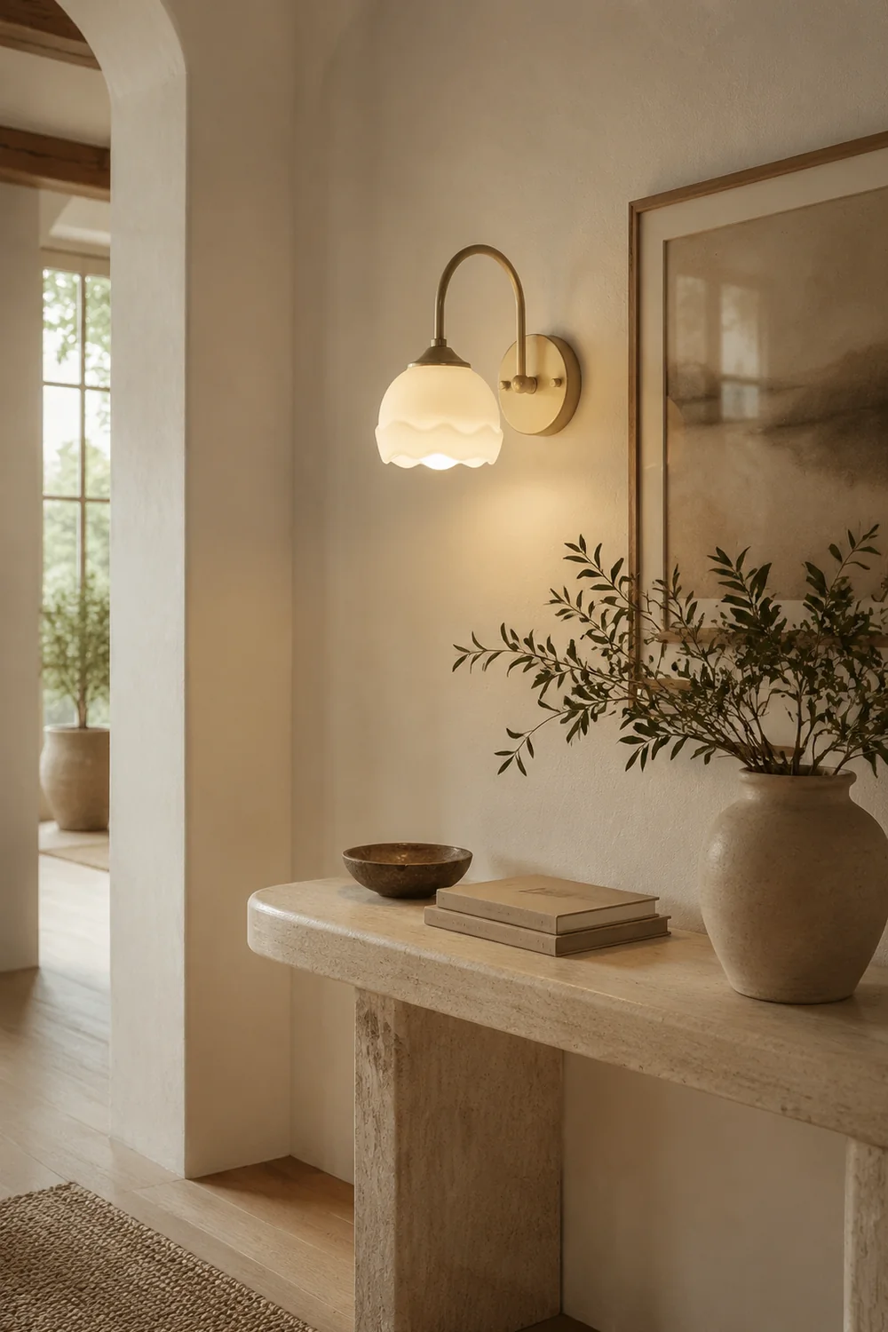 Milk White Floral Wall Lamp - Lumpaz
