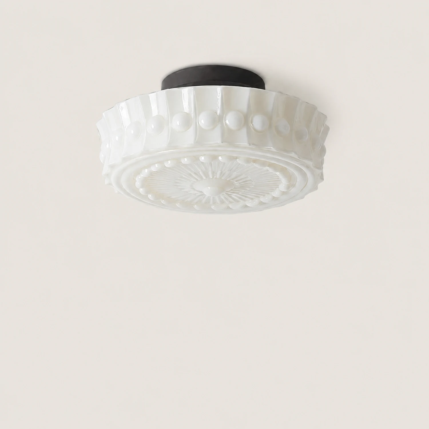 White Vintage Round Pendant Light - Lumpaz