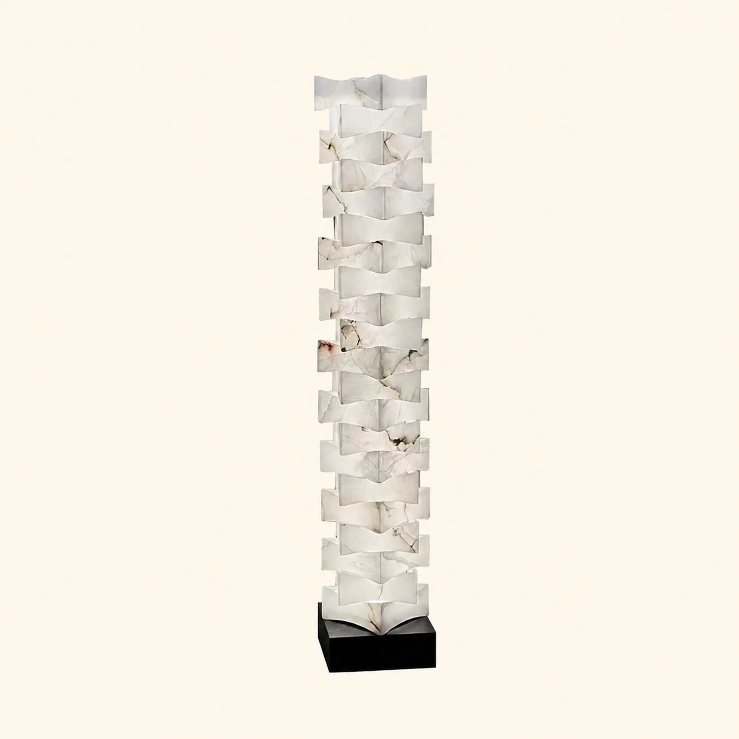 Stacked Alabaster Squares Floor Lamp - Lumpaz