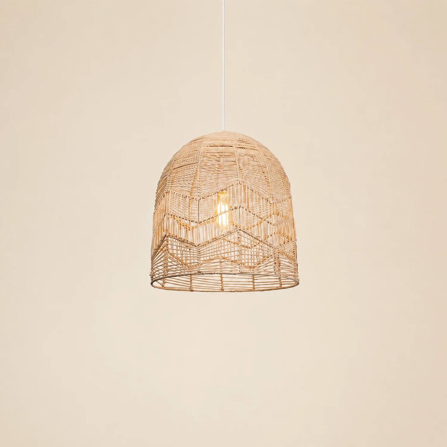 Vintage Handmade Basket Rattan Round Shades Pendant Light - Lumpaz
