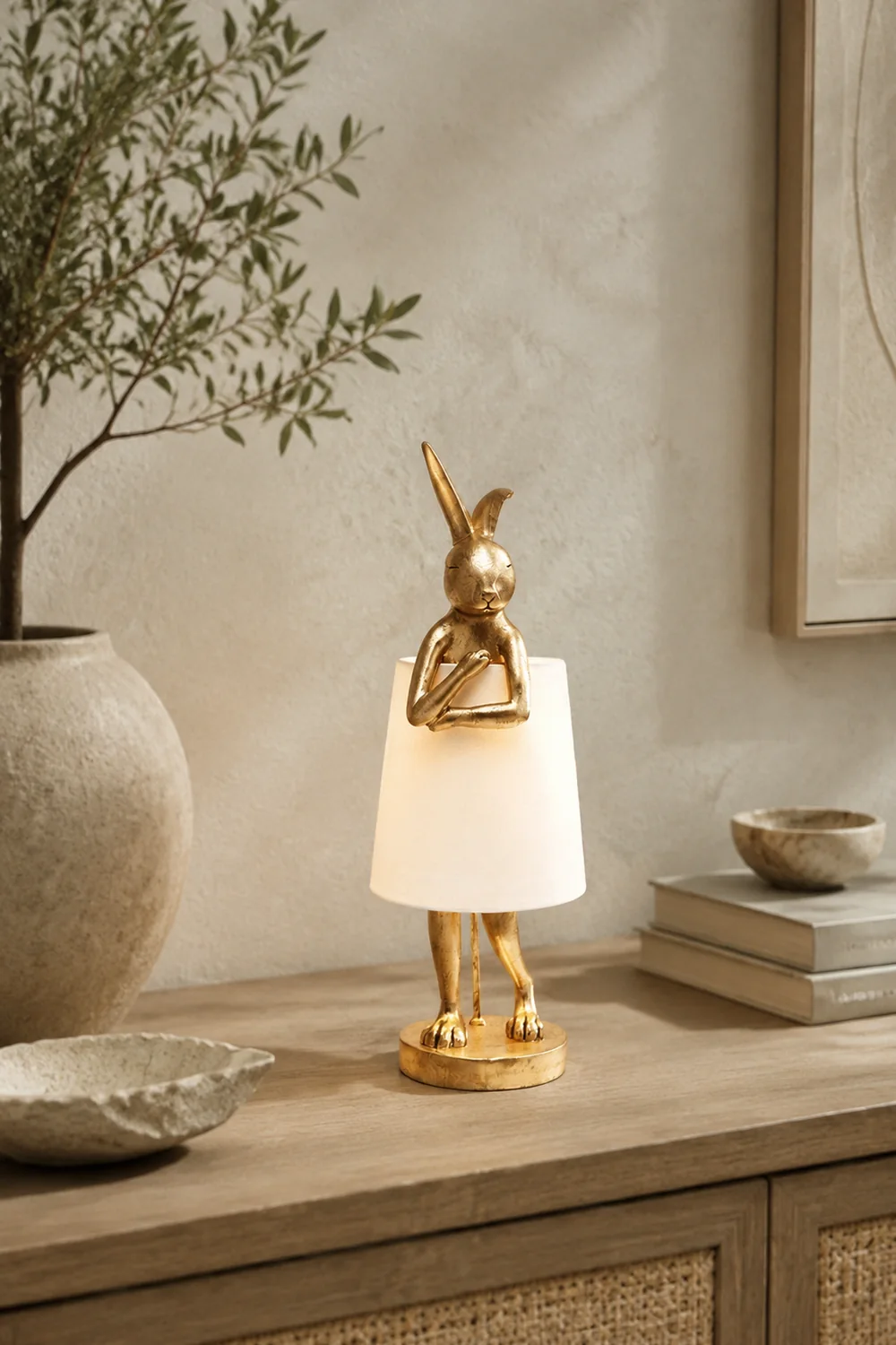 Alice Tischlampe Rabbit Ballet, Weiß/Gold - Lumpaz