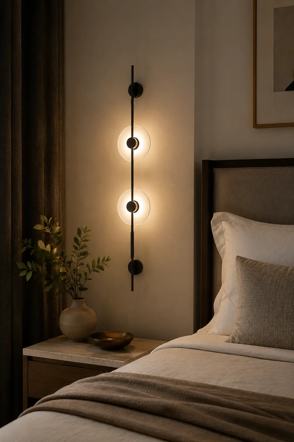 Alabaster Orb Vertical Wall Sconce - Lumpaz