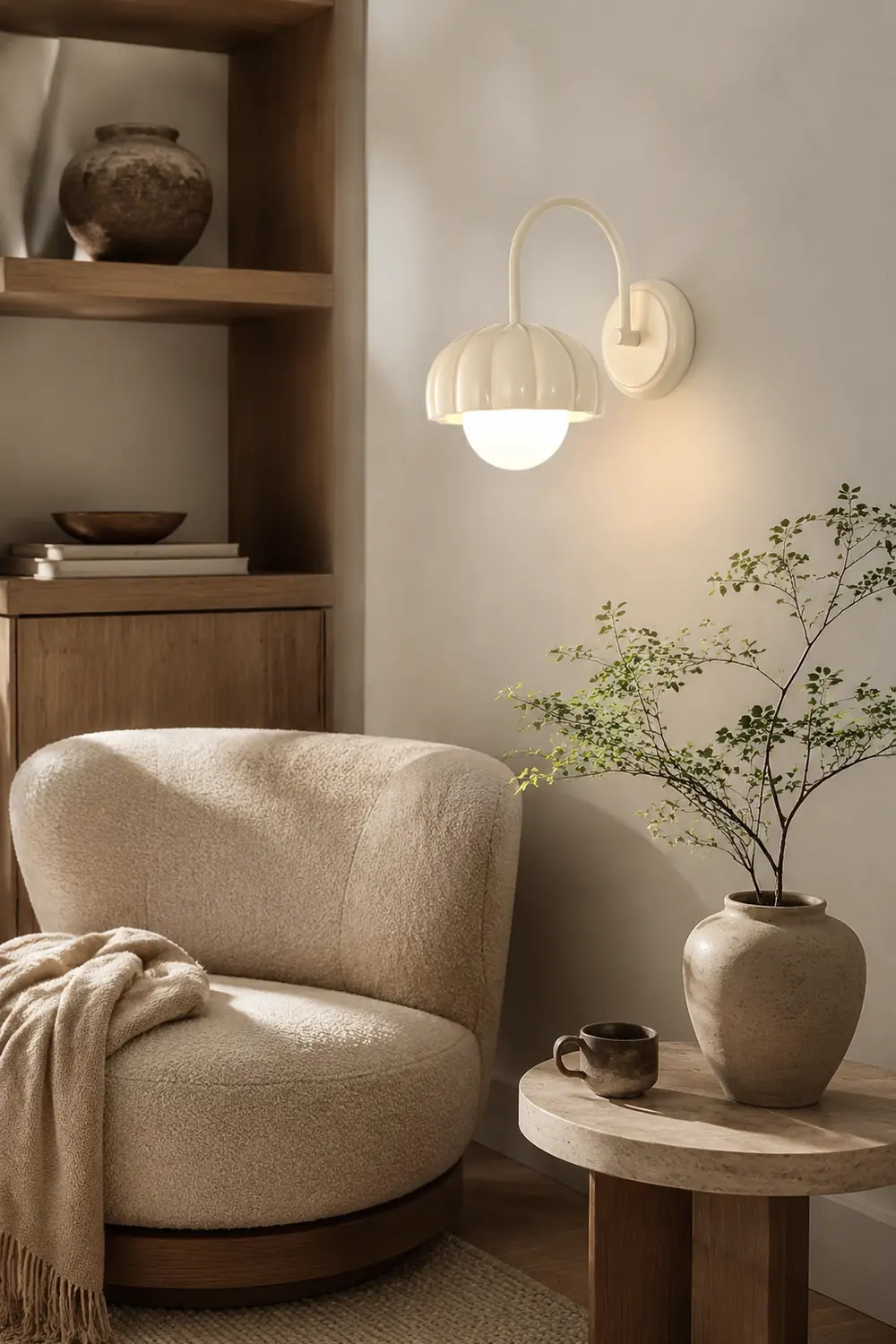Creamy Pumpkin Wall Light - Lumpaz