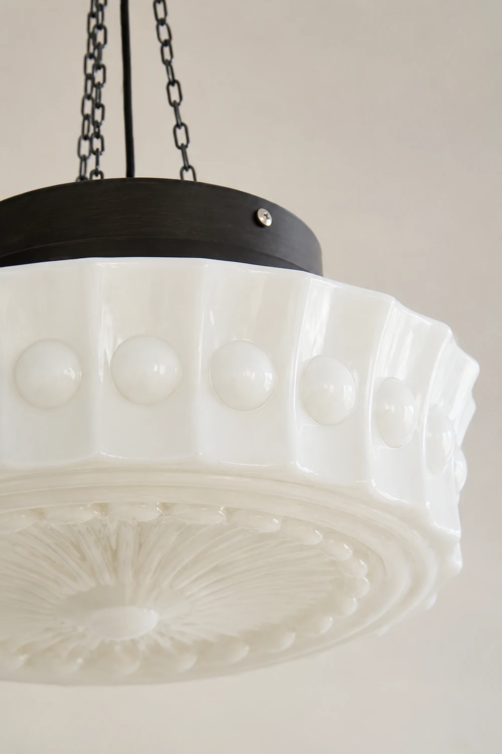 White Vintage Round Pendant Light - Lumpaz