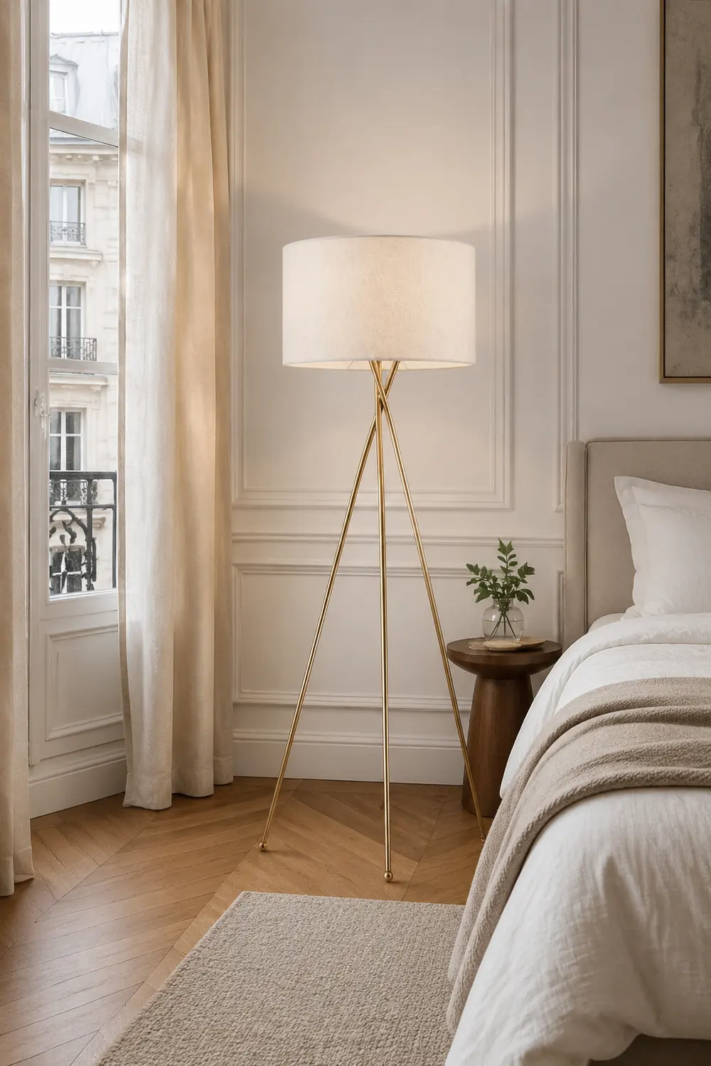 Alessio Minimalistische LED Steh/Tischlampe Weiß Schlafzimmer/Büros - Lumpaz