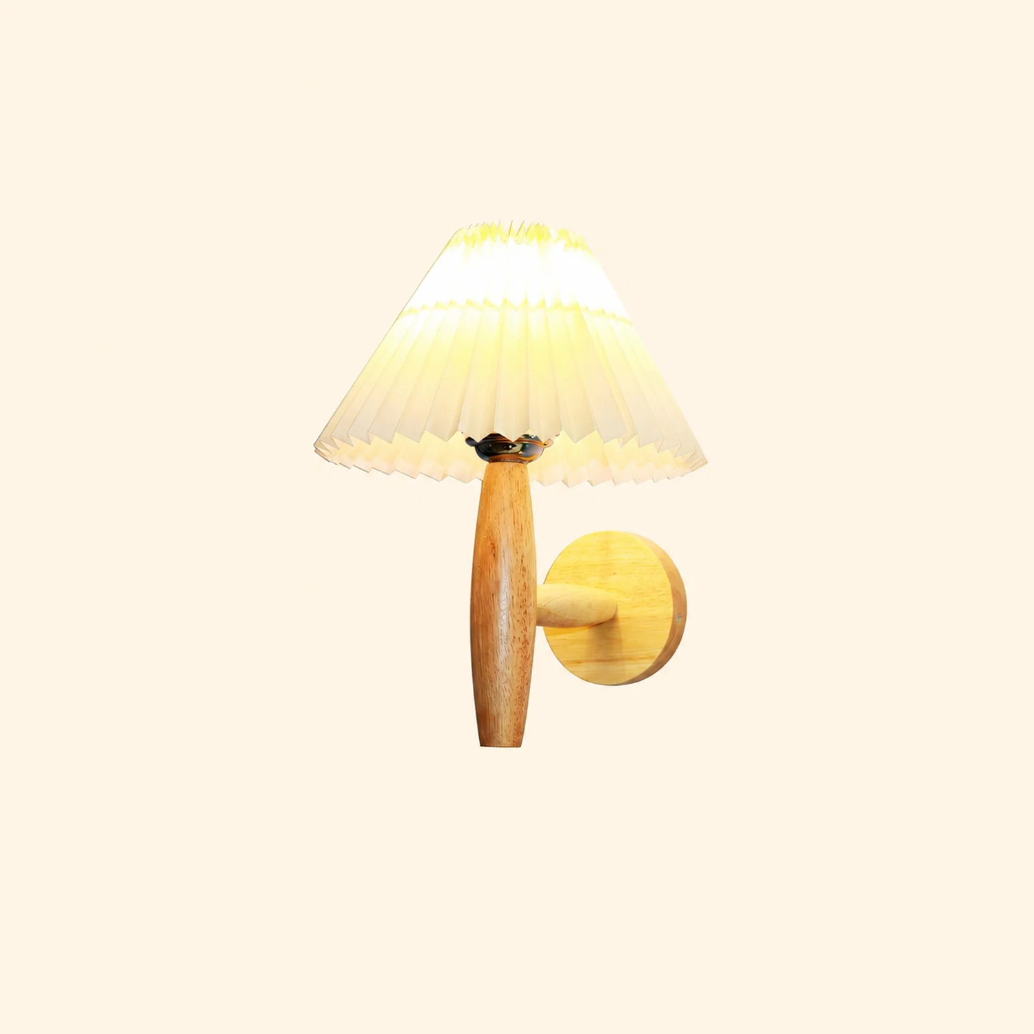 Oak Pleated Wall Light - Lumpaz