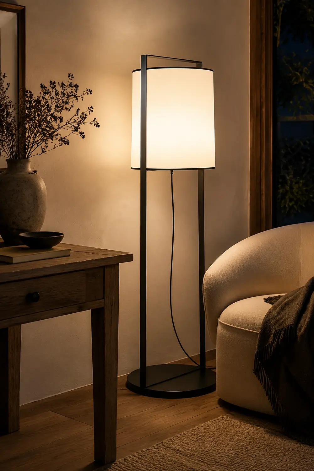 Silhouette Textile Floor Lamp - Lumpaz