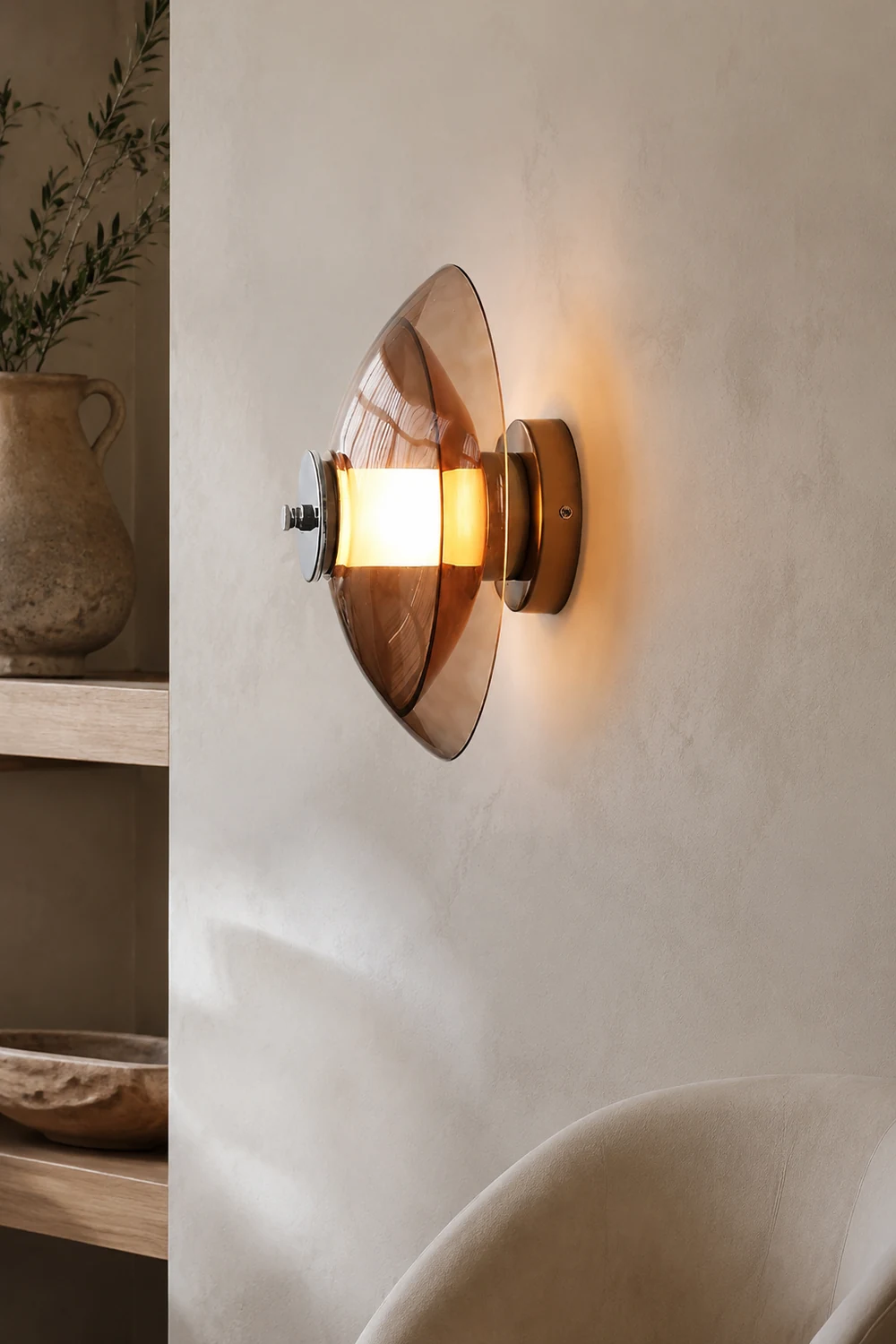 Flying Saucer Chrome Wall Light - Lumpaz