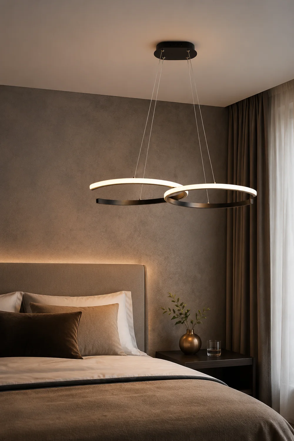 Nordlux LED Pendelleuchte Dimmbar Schwarz/Gold Doppel-C Wohnzimmer - Lumpaz