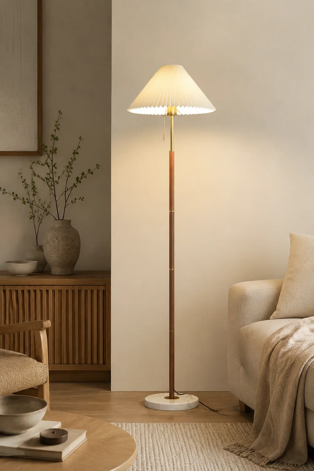 Vintage Pleated Floor Lamp - Lumpaz