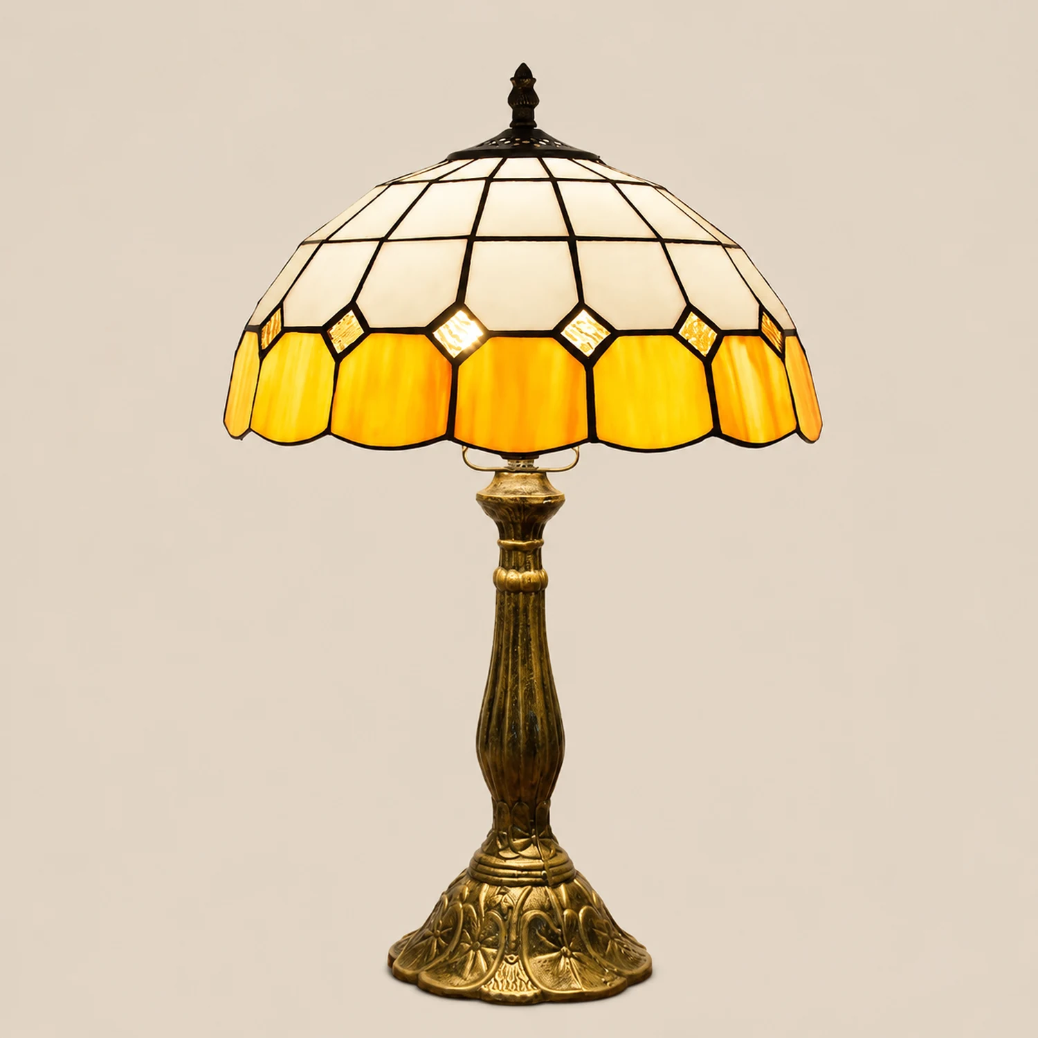 Alessio Design Bunt LED Tischlampe mit Kuppelschirm Wohn/Schlafzimmer Metall&Glas - Lumpaz