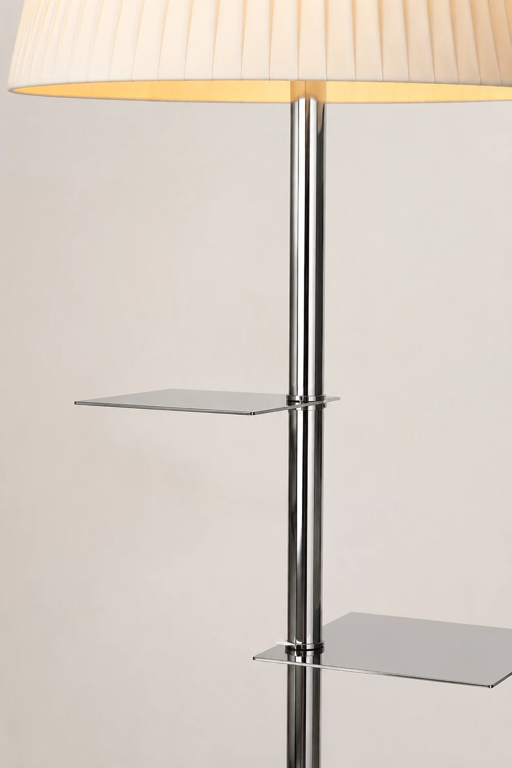 Chrome Prism Side Table Floor Lamp - Lumpaz