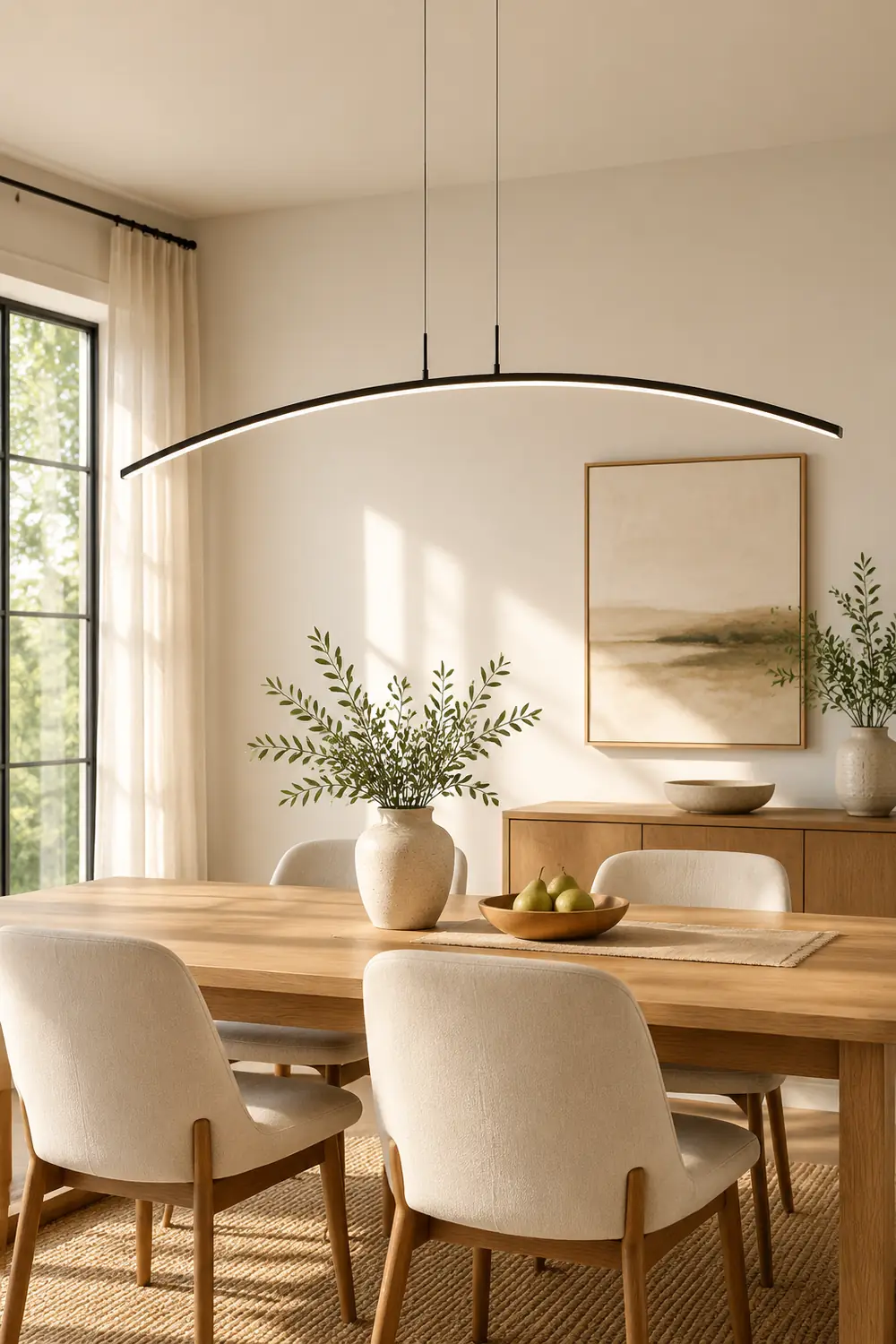 Edge Modern Minimalist Linear LED Pendelleuchte Schwarz/Weiß Esszimmer Metall Dimmbar - Lumpaz