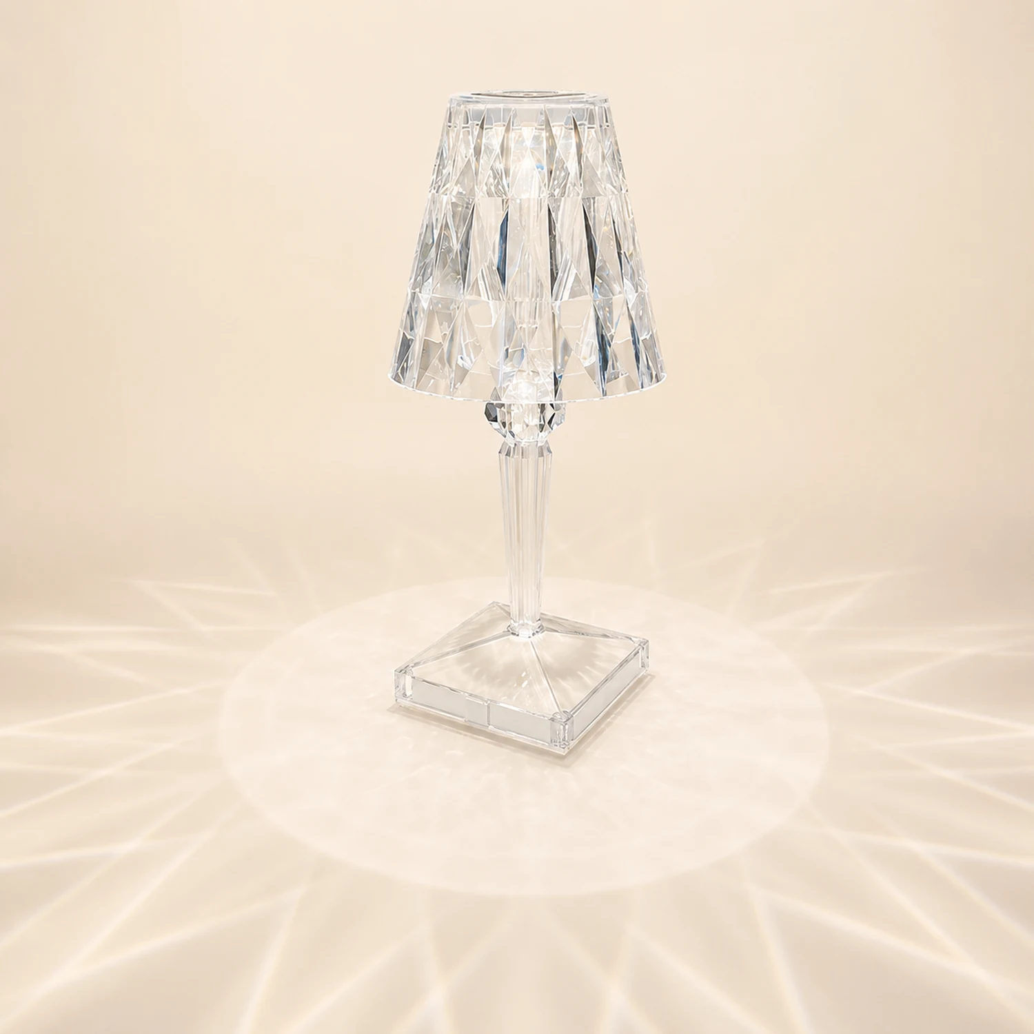 Kristy Design Kristall Diamant Tischlampe Licht, Wohn/Schlafzimmer, Acryl - Lumpaz
