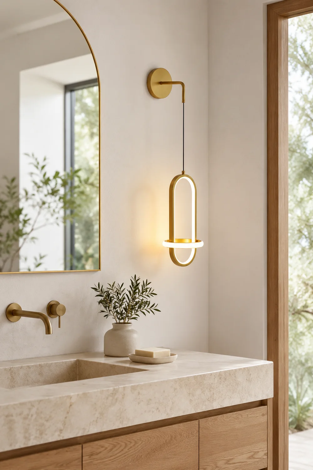 Oval Brass Wall Light - Lumpaz